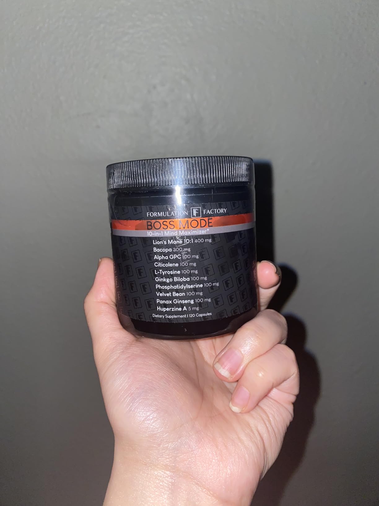 Formulation Factory Nootropic Brain Supplement - Boss Mode Focus & Memory Complex with Lion's Mane, Alpha GPC & Bacopa - Cognitive Support - 120 Capsules, 2 Month Supply customer photo 1