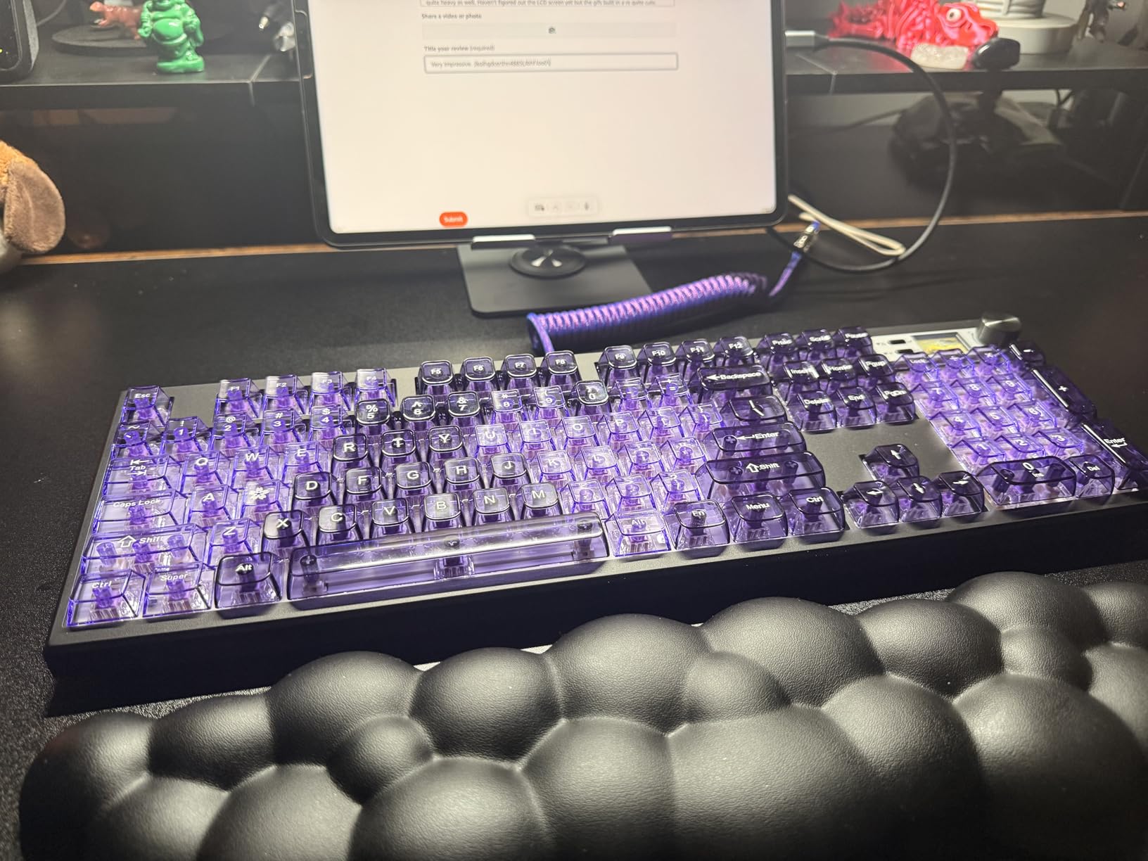 GMK104 Barebones Keyboard Kit with Screen&Knob,QMK/VIA Programmable BT5.0/2.4GHz/Type-C Tri-Mode Gasket Mounted Hot Swap RGB Backlit Full Size Custom PCB Kit DIY Mechanical Keyboard for Win/Mac(Black) customer photo 2