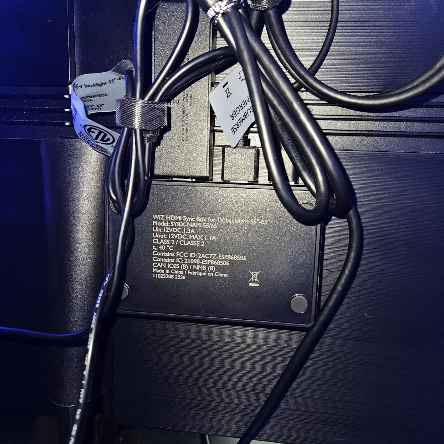 WiZ HDMI Sync Box with TV Backlight - Sync to Movies, Games & Music - HDMI 2.0 Supports 4K 60Hz - RGBIC LED Strip 55-65 Inch TVs - Requires External Video Source customer photo 1