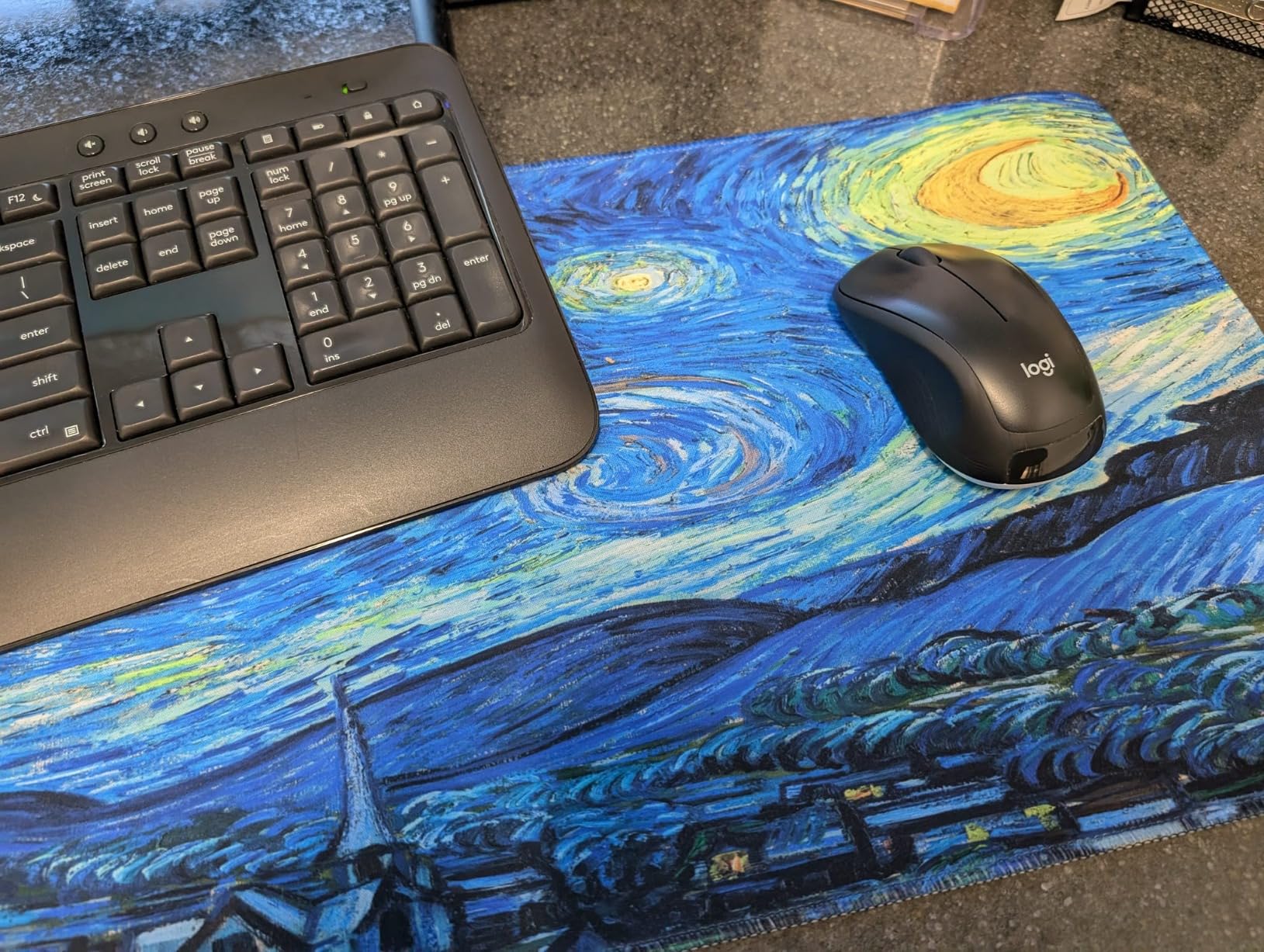 Manicer Retro Sunset Car Mouse Pad - Blacklight Gaming Desk Mat, UV Reactive Neon Glow in The Dark Mousepad, Extended 31.5