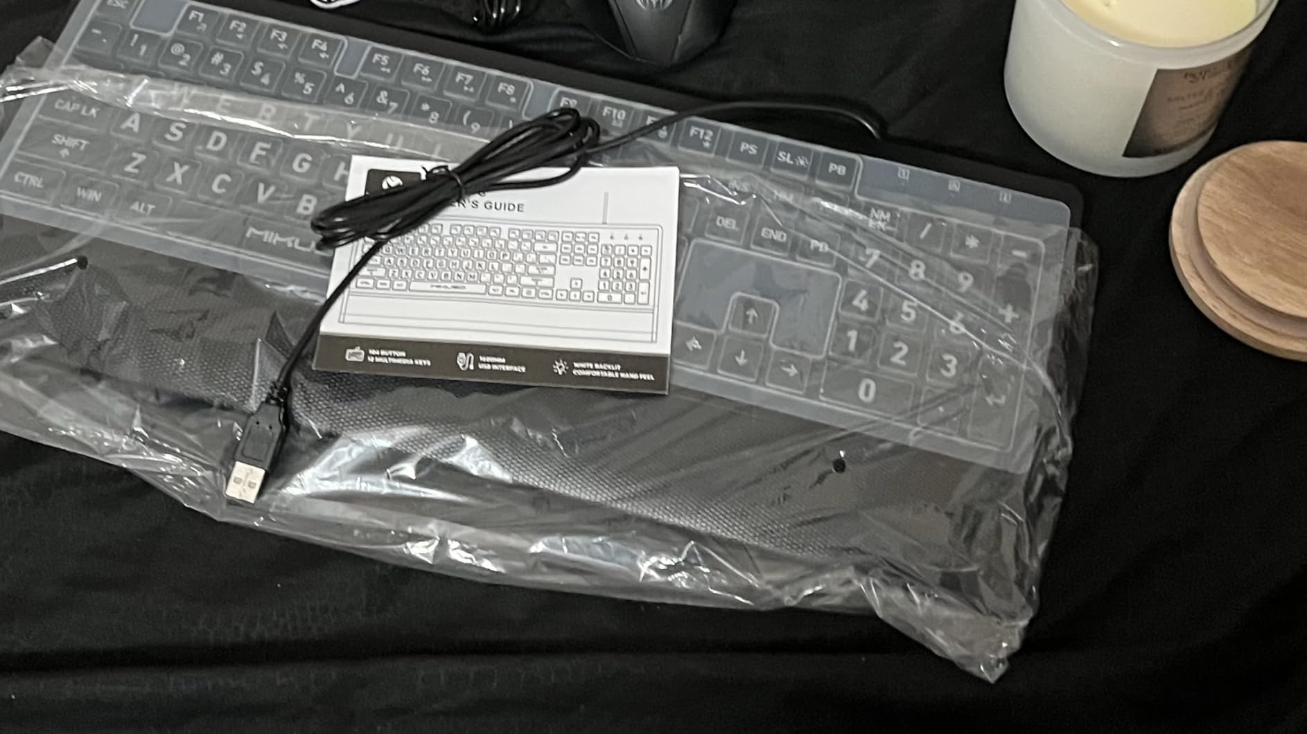 Large Print Keyboard for Seniors,Visually Impaired-High Contrast Black Keys,White Backlit with Cover,Wired USB 104 Full Size-Easy to Read Big Letters for Macular Degeneration Low Vision (No Glare) customer photo 2