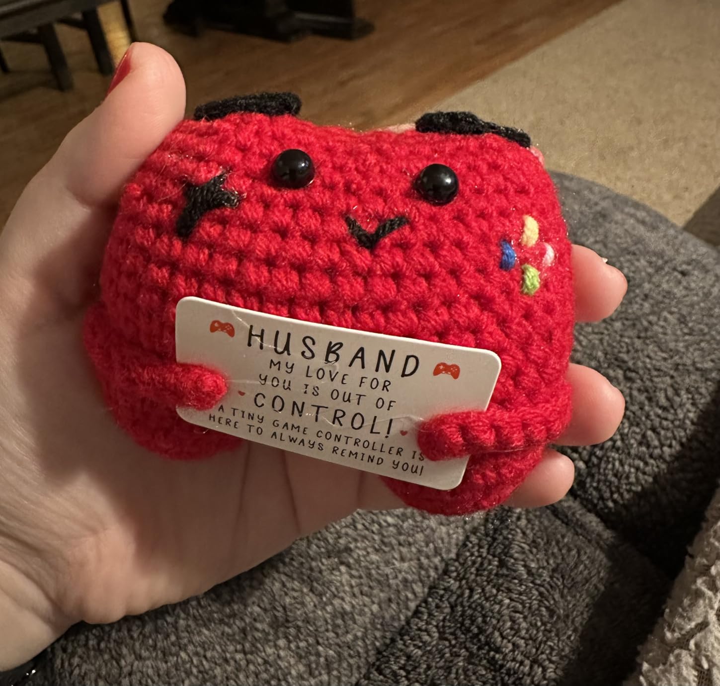 Busy Gaming Life Positive Crochet Controller Gifts for Son Daughter Easter Birthday, Gamer Gift for Teen Boy Girl, Easter Basket Stuffers, Handmade Gamer Game Controller for Teenage Boy Girl customer photo 1
