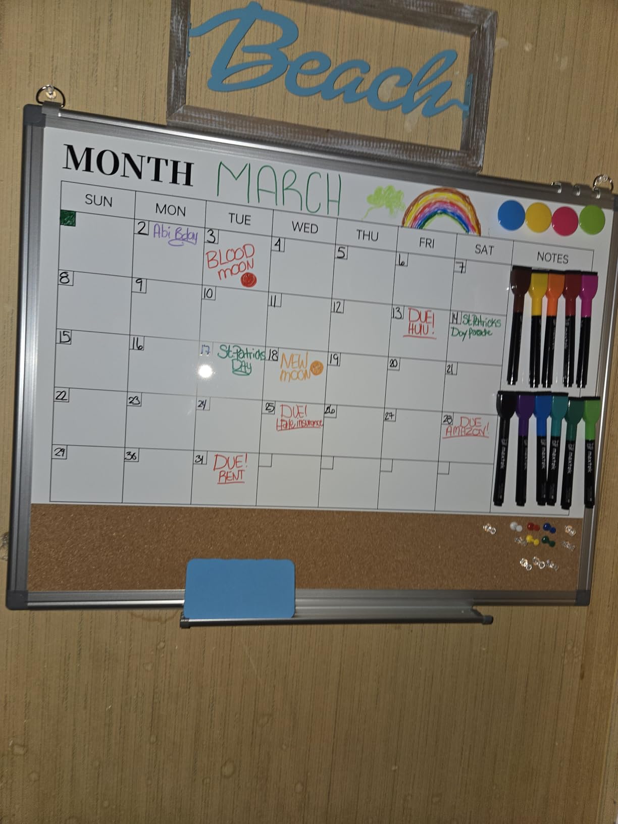 Weekly Dry Erase Calendar Whiteboard for Wall, 24