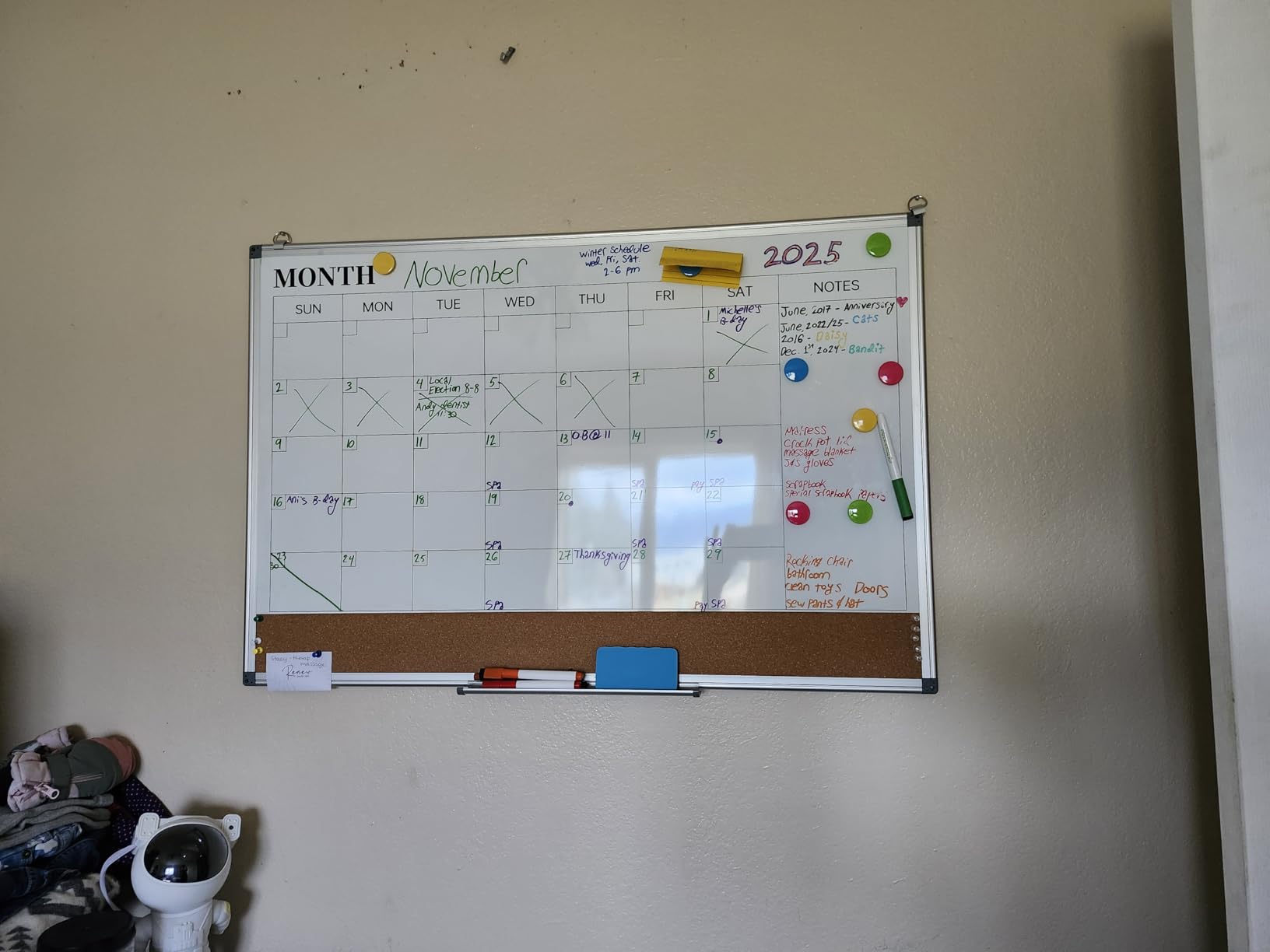 Weekly Dry Erase Calendar Whiteboard for Wall, 24