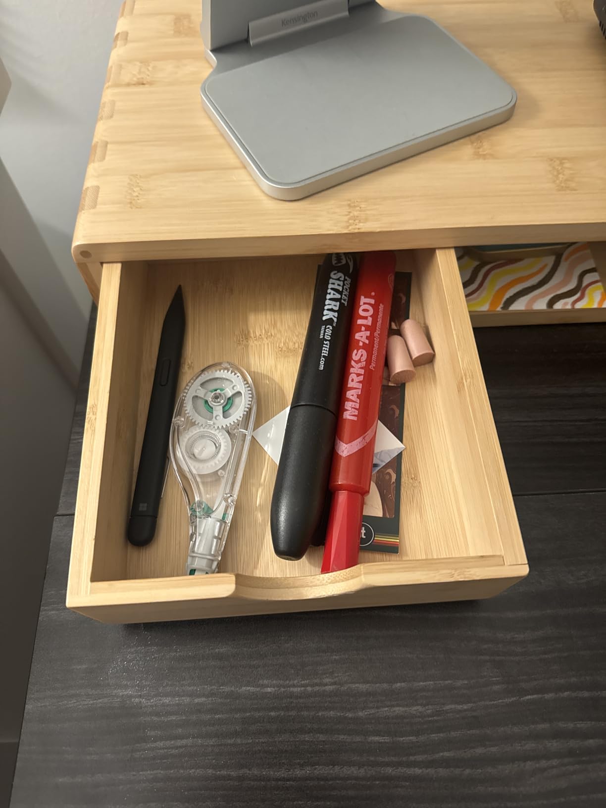 Bamboo Monitor Stand Riser with Drawer, Ergonomic Computer Riser for Desk with Cable Management & Storage Organizer, Wood Monitor Stand for Home Office customer photo 2