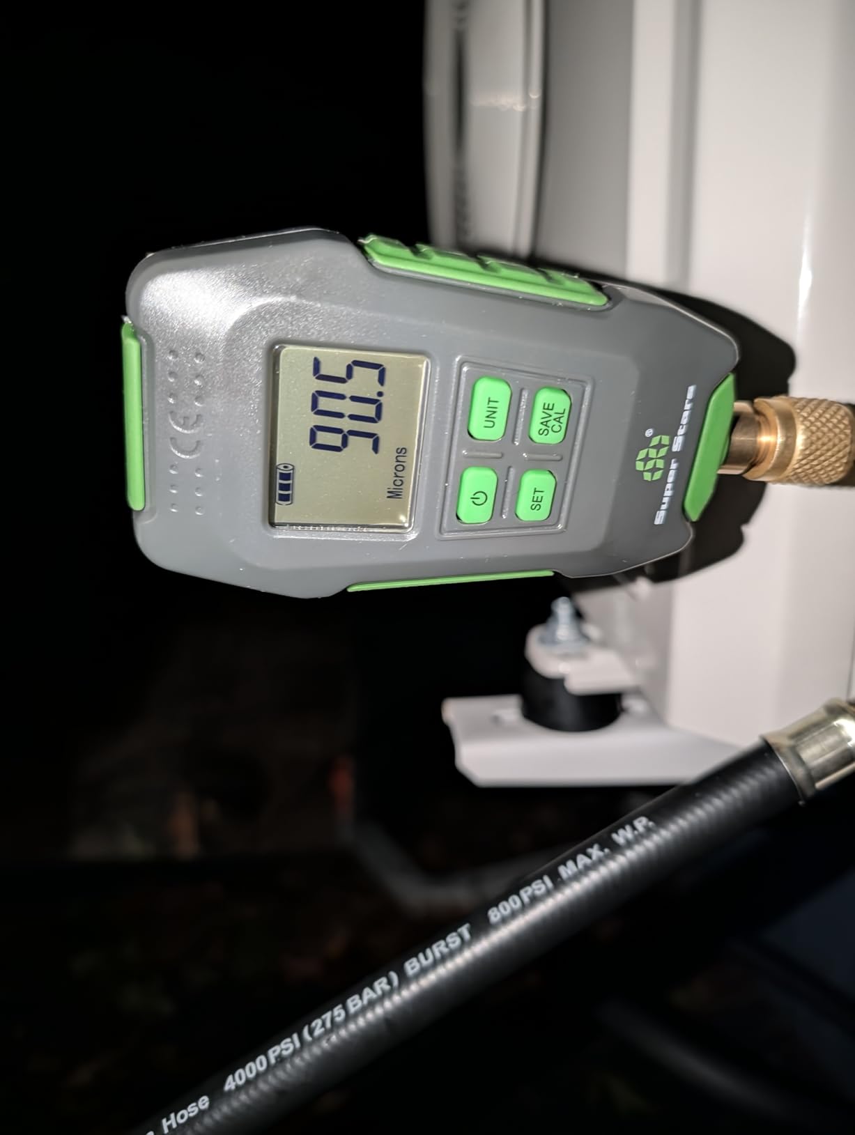 Super Stars Digital Micron Vacuum Gauge, 1/4 inch SAE, HVAC Pressure Tester with Alarm, Temp Compensation, LCD Backlit Display, 4 Units, Carrying Case Included customer photo 1