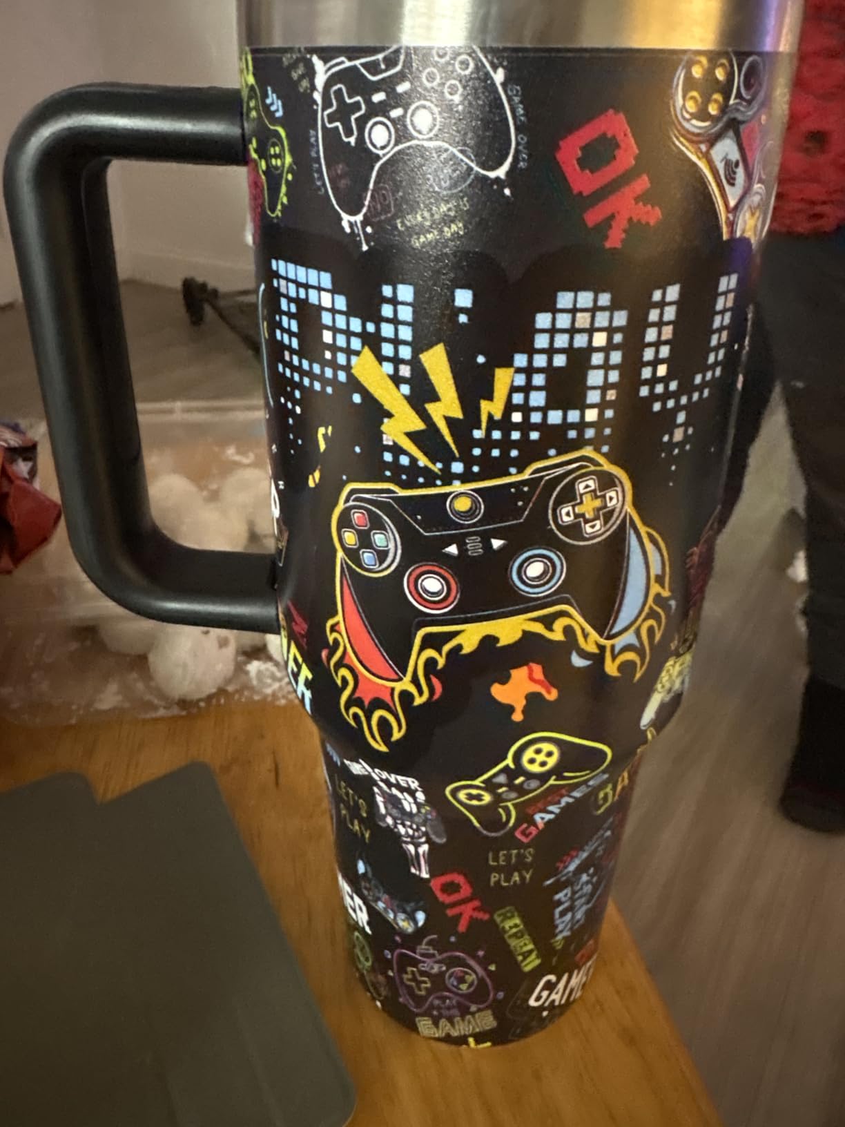 Gifts for Teen Boys & Gamers - 30oz Gamer Tumbler with Handle, Insulated Water Bottle Cup for Men, Leak Proof Birthday Christmas Gifts customer photo 2