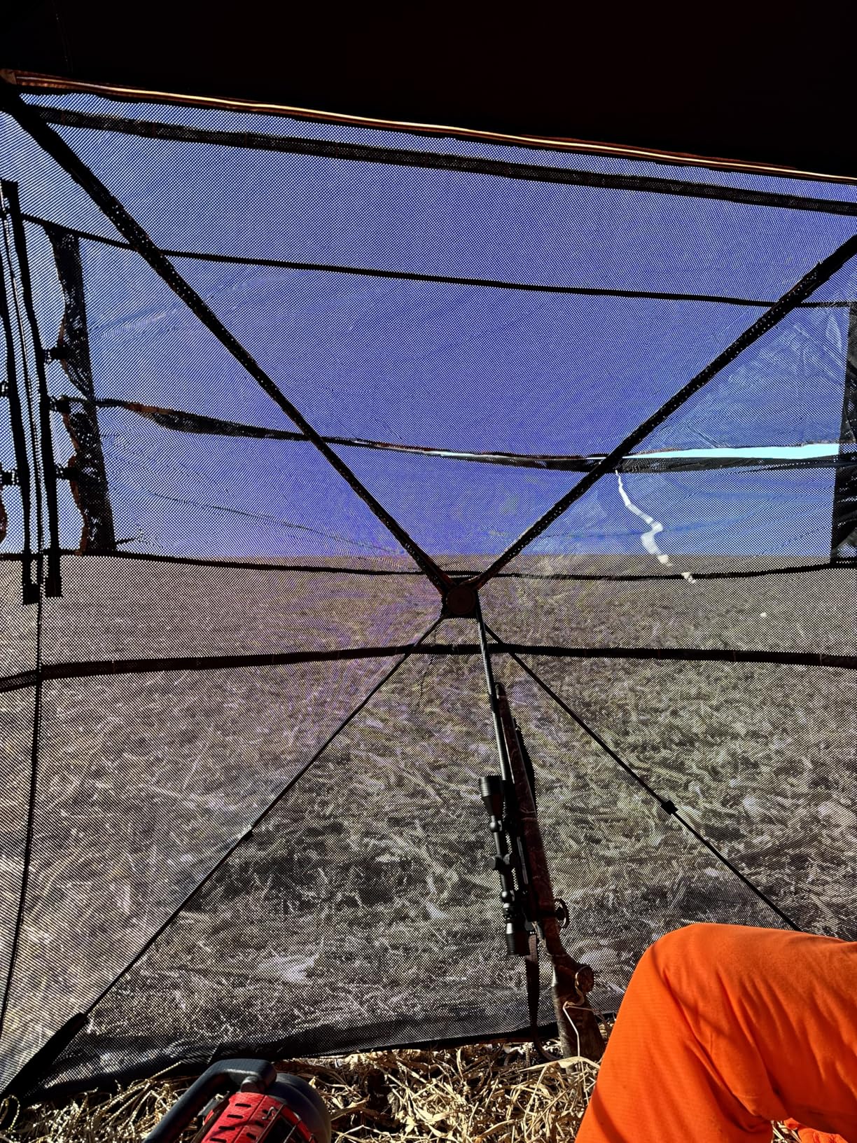 Hunting Blind - 2-3 Person & 3-4 Person 360 Degree See Through Ground Blinds for Hunting Deer and Turkey, Pop Up Deer Blind with Diamond-Shaped Door, Mud Flap, Portable Carry Bag customer photo 1