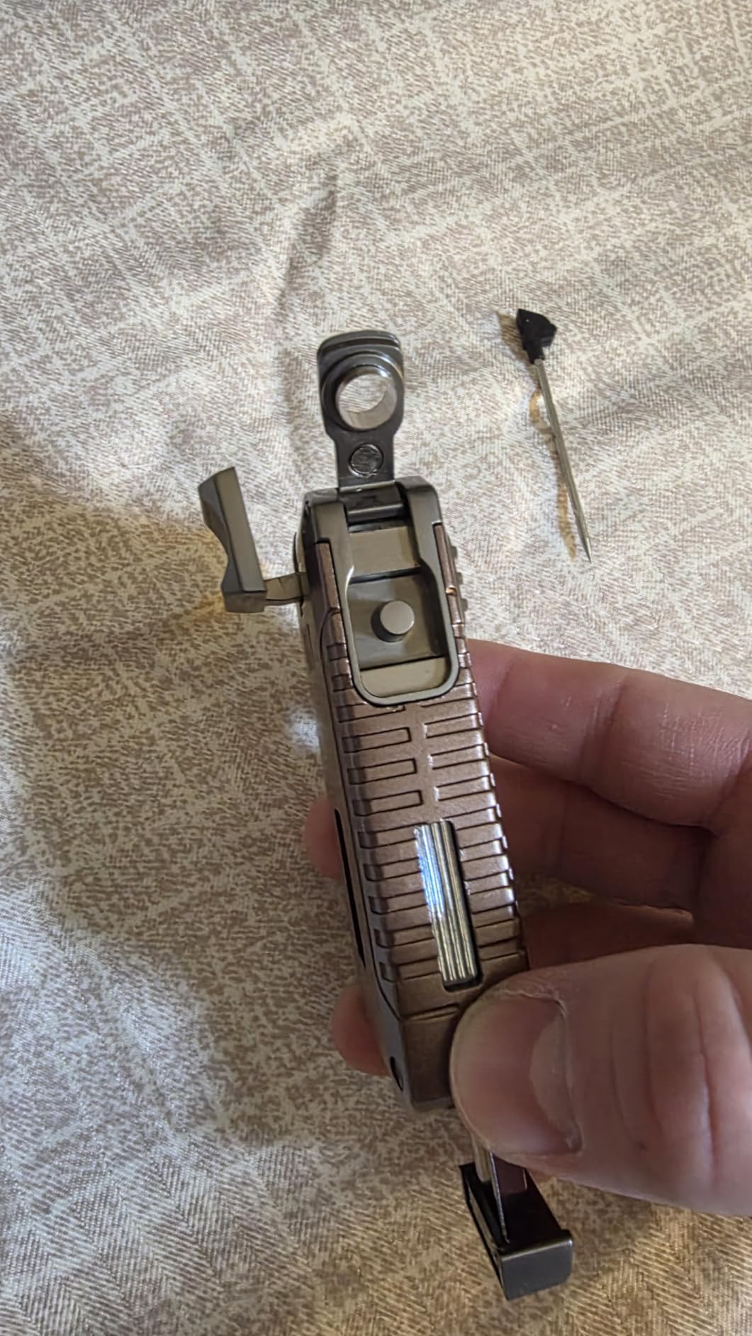 5-in-1 Torch Lighter with Triple Jet Flame, Built-in Tool, Punch, Holder, and Draw Enhancer Tool, Windproof Cool Lighters with Gift Box for Men, Refillable Butane Lighter for Candle, Travel customer photo 1