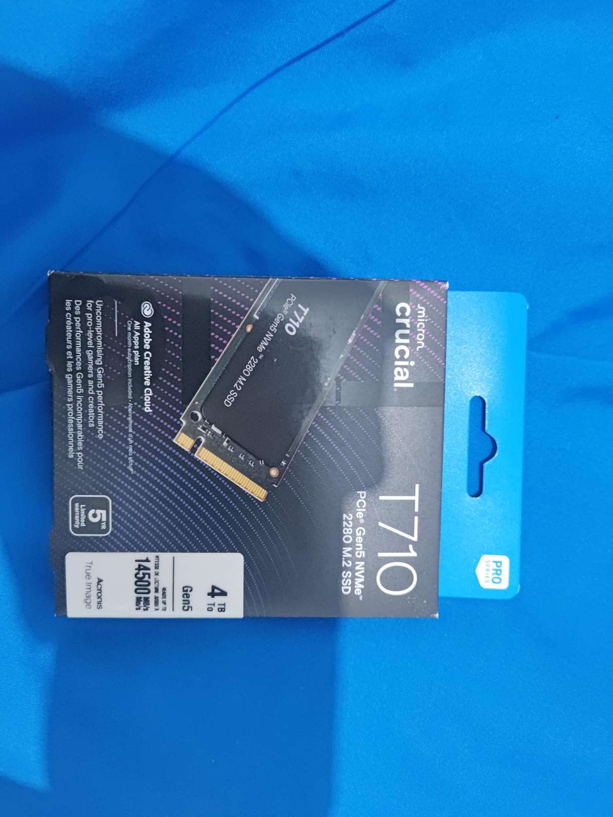 Crucial T710 PCIe Gen5 NVMe 2TB SSD, Up to 14,900 MB/s, Laptop & Desktop Compatible (PC), for Creatives and Hardcore Gamers, Solid State Drive, Includes 1Mo Adobe CC - CT2000T710SSD8-01 customer photo 2