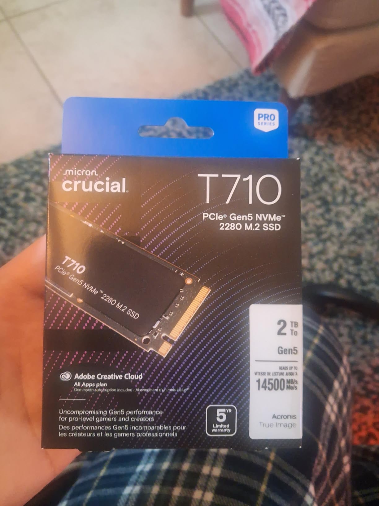 Crucial T710 PCIe Gen5 NVMe 1TB SSD, Up to 14,900 MB/s, Laptop & Desktop Compatible, for Creatives and Hardcore Gamers customer photo 1