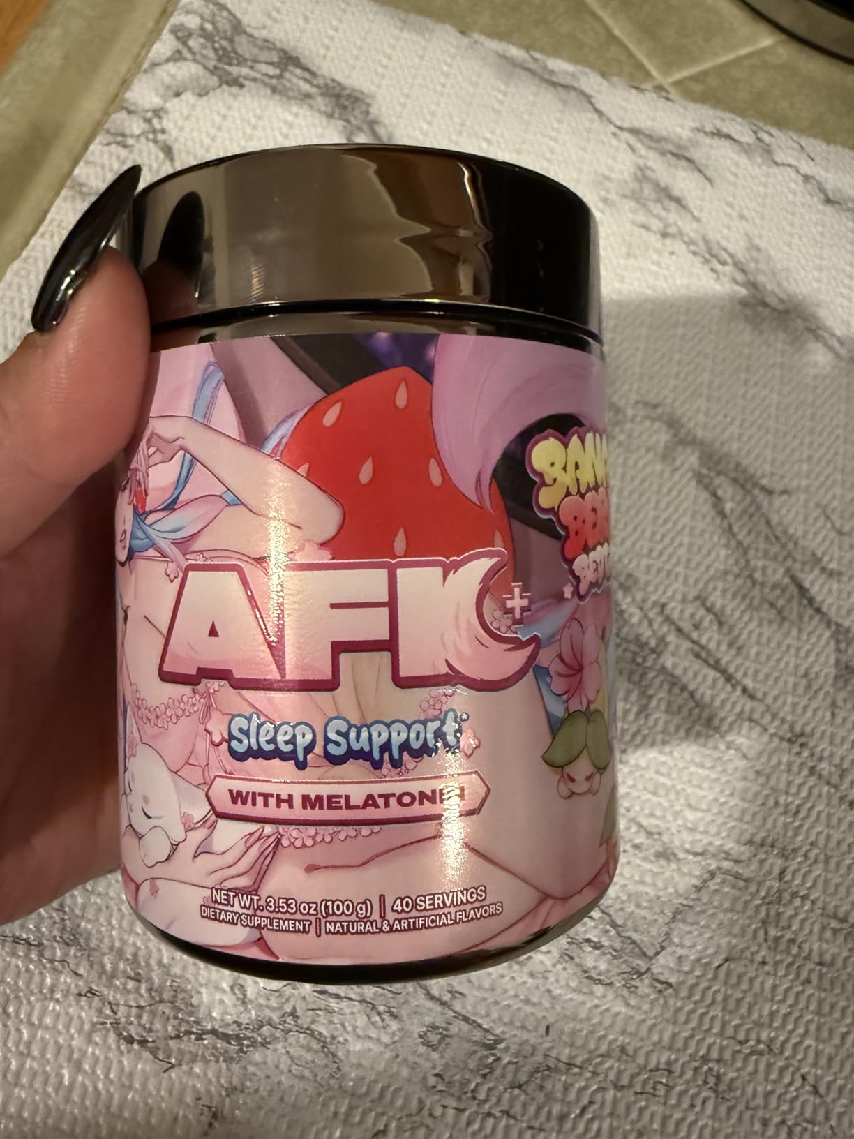 AFK+ (with Melatonin): Bananaberry Bedtime by Silvervale - 40 Servings - Keto Friendly Magnesium-Focused Sleep Support Supplement, Apigenin, Sugar Free customer photo 1