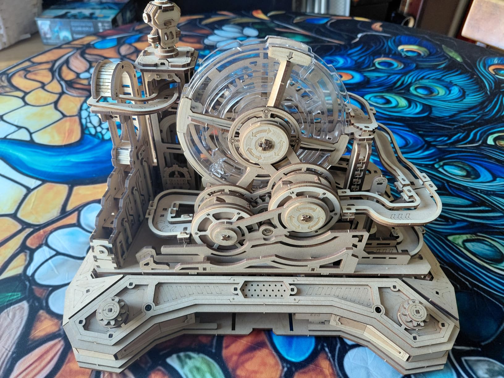 ROKR 3D Wooden Puzzles for Adults Miniature Marble Run Building Toys,DIY Pinball Machine Model Kits-Gear Ball Challenge EGC01 customer photo 1