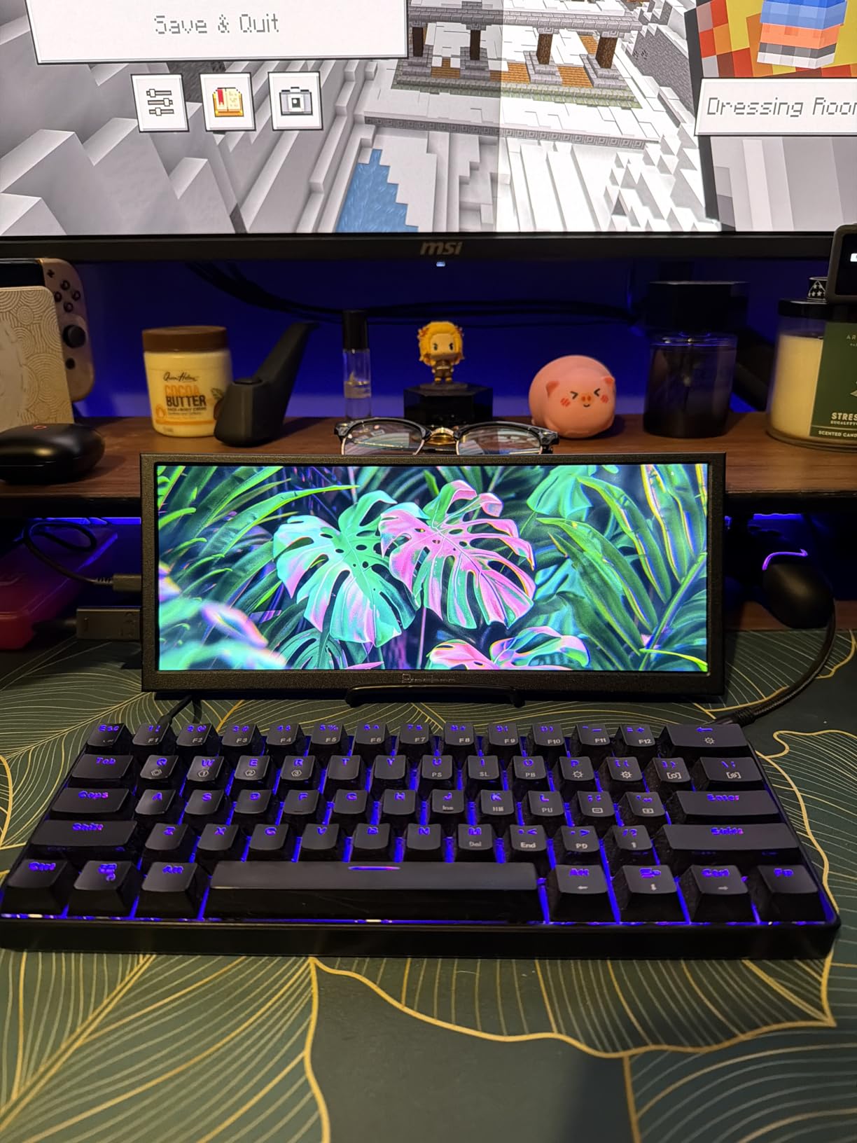 12.3 Inch Secondary Monitor, IPS Stretched Bar LCD Travel Display 1920 * 720 HDMI USBC, Mini Portable Monitor Metal Material for Laptop Computer Windows Aida64 GPU CPU RAM Monitoring,Built-in Speaker customer photo 1