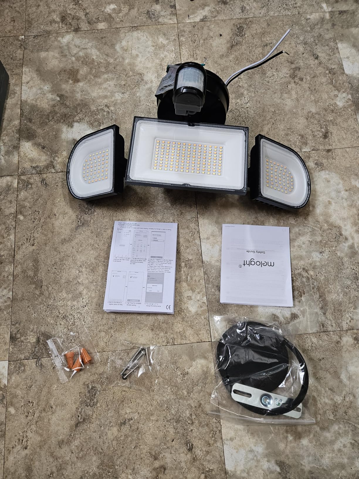 120W Smart Flood Light Outdoor, 12000lm Motion Sensor Outdoor Lights, WiFi Alexa Floodlight APP Control, 2700K-6500K Motion Lights for Outside, IP65 Waterproof LED Security Light, Black customer photo 1