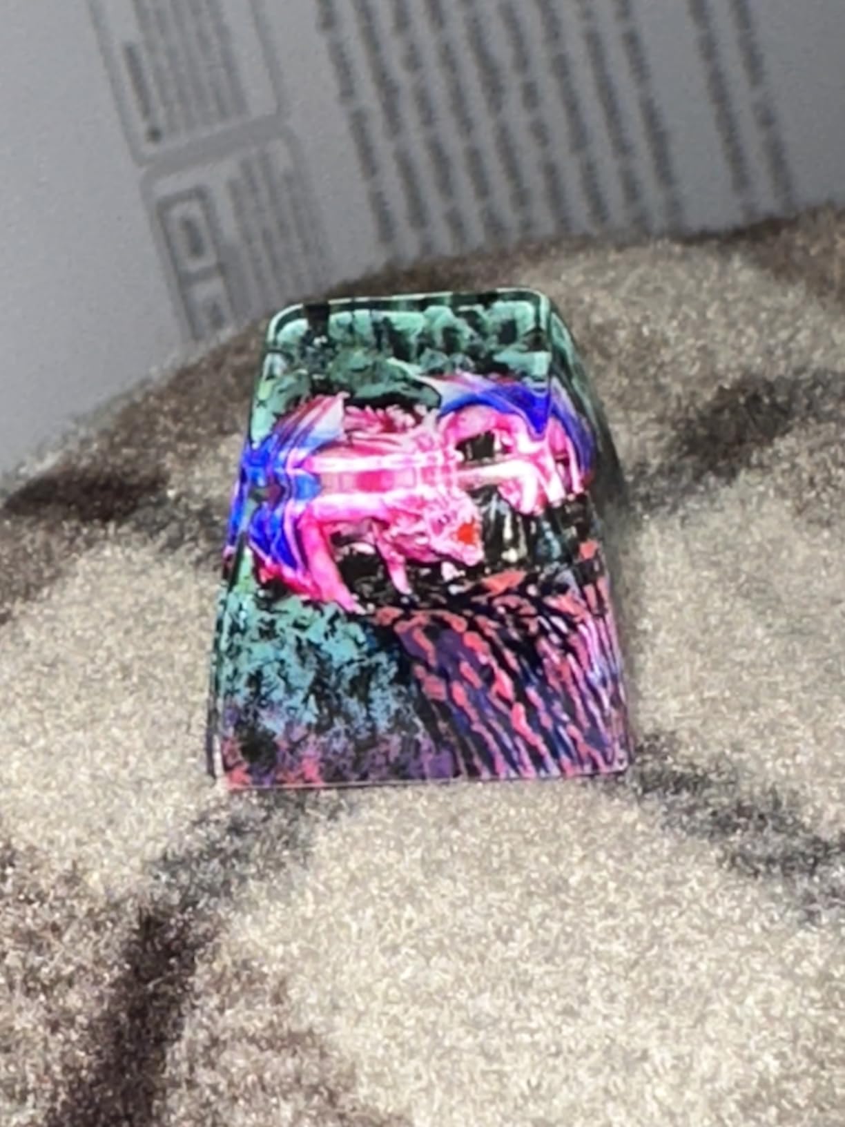 Kohaku Koi Artisan Keycap Orange and Purple Ocean Coral Reef R1 SA Profile Custom Keycaps 1U ESC Handmade Gaming Resin Key Cap Cherry MX Switch Compatible Mechanical Keyboard Koi Lover Gift customer photo 1