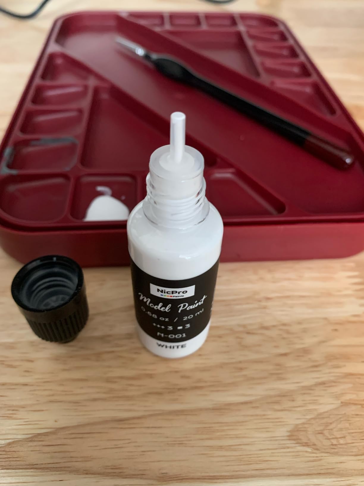 Nicpro All-In-One Miniature Painting Kit, Including 18 Colors Model Paint, Wet Palette, 11PCS Detail Paint Brushes Drybrush, Magnetic Painting Handle, 2PCS Sponges, 50PCS Pallet Paper and Brush Holder customer photo 1