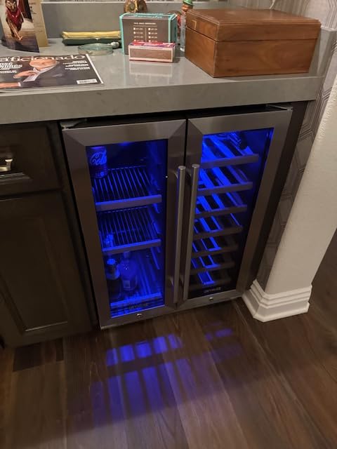 24 Inch Wine Fridge, 54 Bottle Wine Cooler Refrigerator with Stainless Steel Glass Door, LED Display, Upgraded Compressor, Built-In or Freestanding for Home Bar Kitchen customer photo 2