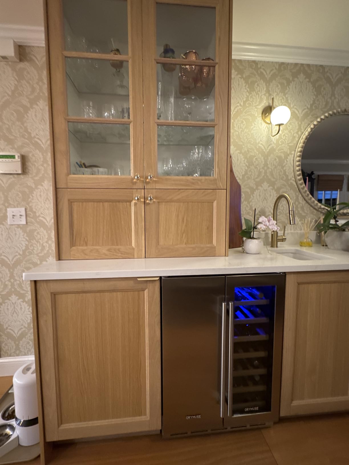 24 Inch Wine Cooler Refrigerator, 46 Bottle Dual Zone Wine Fridge with Stainless Steel Glass Door, Adjustable Shelves, Upgraded Compressor, Built-In Freestanding for Home, Bar, Kitchen customer photo 1