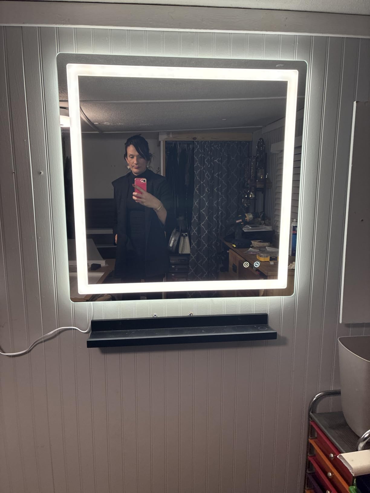 Delma 30x50 LED Bathroom Vanity Mirror with Lights, Anti-Fog, Dimmable | Front & Backlit with 3 Color Modes and Memory, 5mm Shatterproof Glass, Plug-in or Hardwired, Horizontal or Vertical customer photo 1