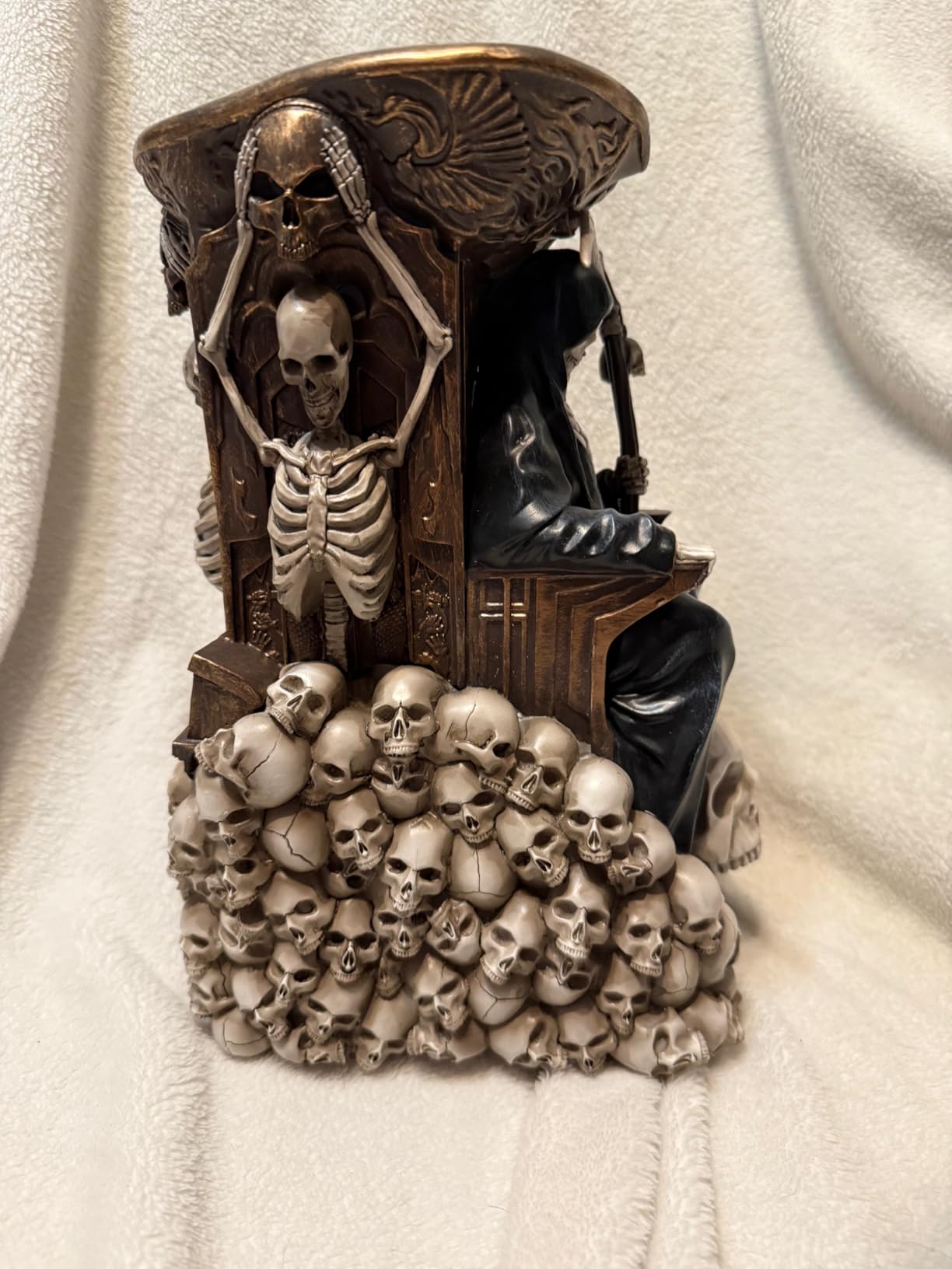 Forged Dice Co. Grim Bones Dice Tower with LED Skull Eyes - Hand Painted Grim Reaper Throne - Dice Rolling Tower Compatible with DND Accessories customer photo 1