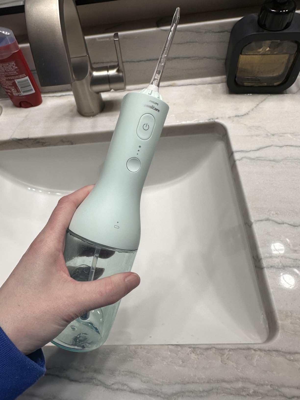 Philips Sonicare Water Flosser Cordless - Rechargeable Power Dental Waterflosser for Teeth, Portable Oral Irrigator with 3 Intensity Settings, 360° Rotating Nozzle - (Mint) customer photo 2