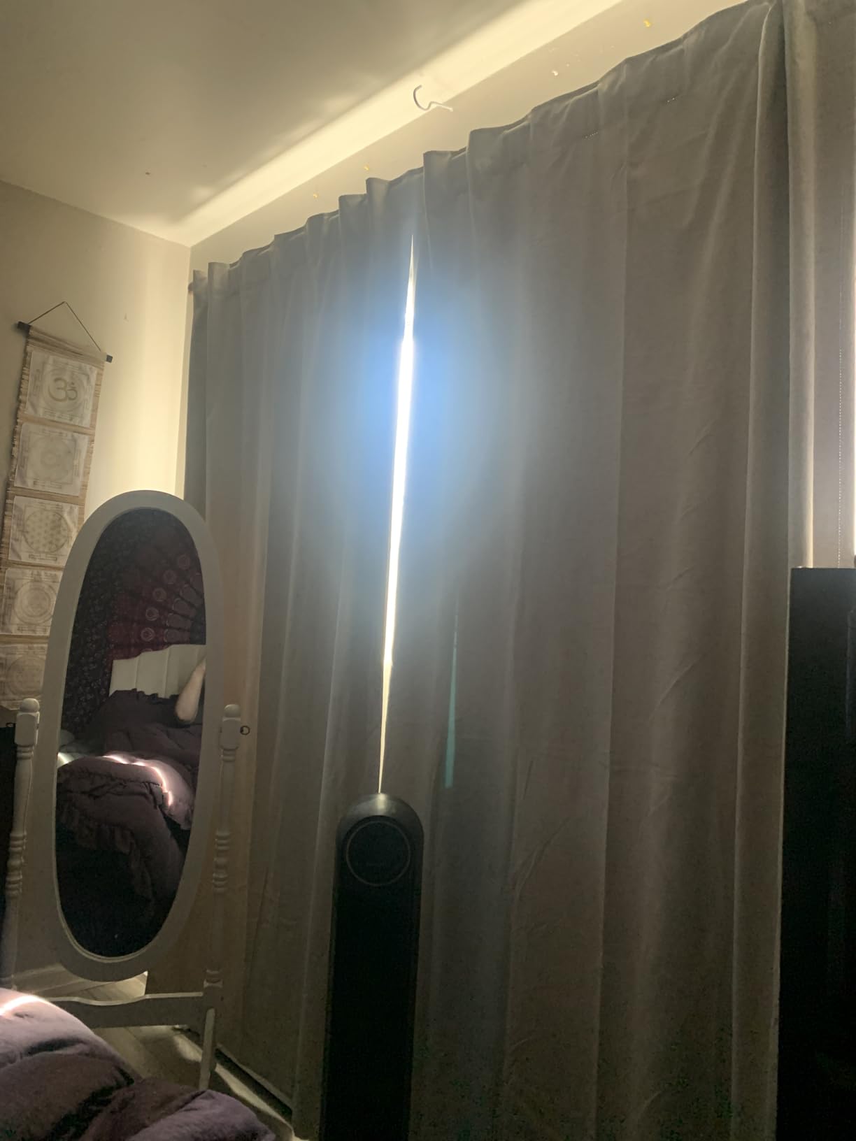 KOUFALL Extra Wide 70 Inch Linen Soundproof Blackout Curtains for Bedroom, Thermal Curtain for Winter Insulated, Black Out Curtains 84 Inch Long, Living Room Drapes 84 Length 2 Panel Set customer photo 2