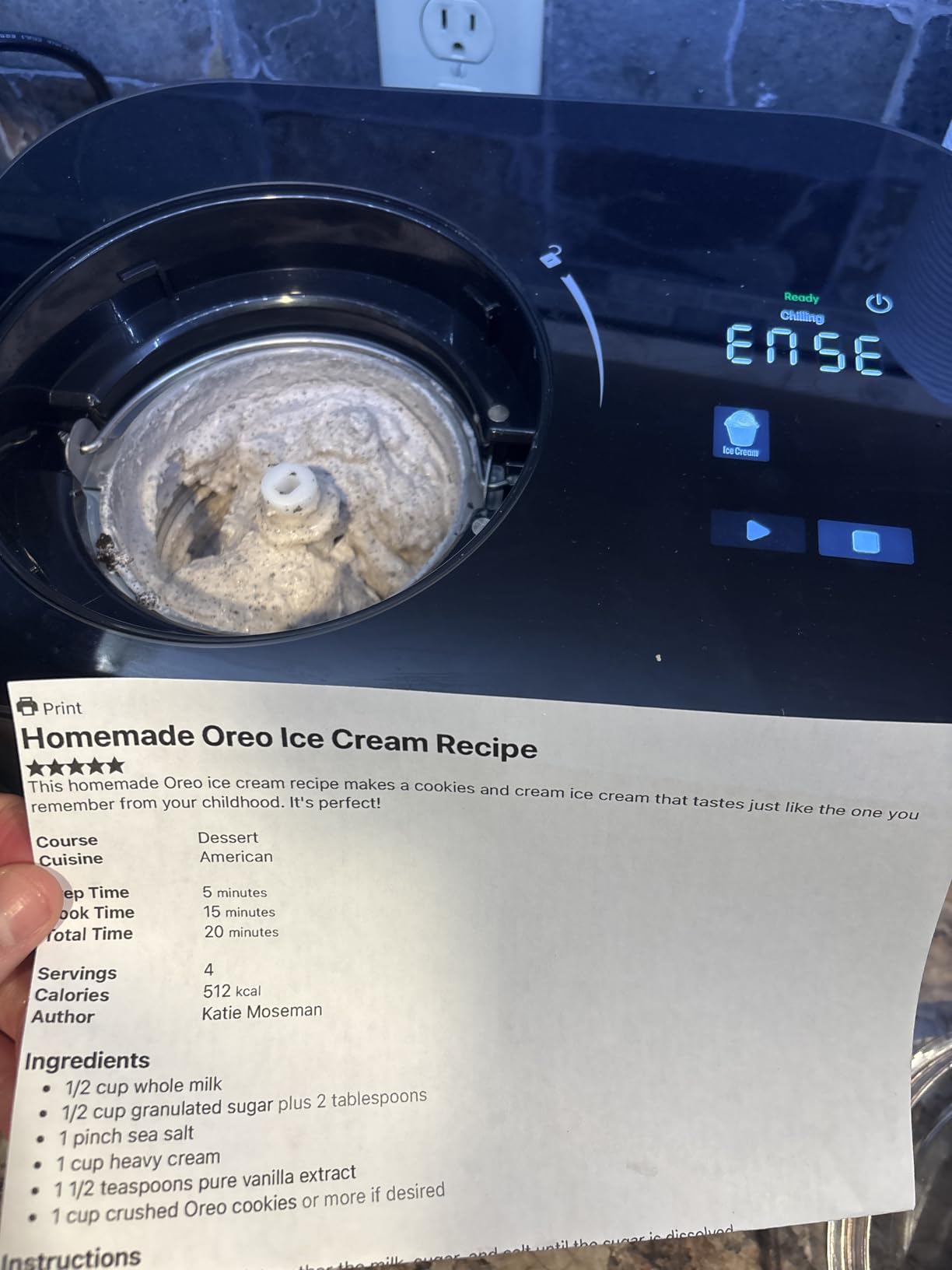 Iceman by Chefman Ice Cream Maker, No Pre-Freezing with Built-In Compressor, Makes Ice Cream, Froyo, Sorbet, Sherbet, Italian Ice, Frozen Yogurt, Digital Display w/ 3 Presets, 2 Pint Inserts Included customer photo 1