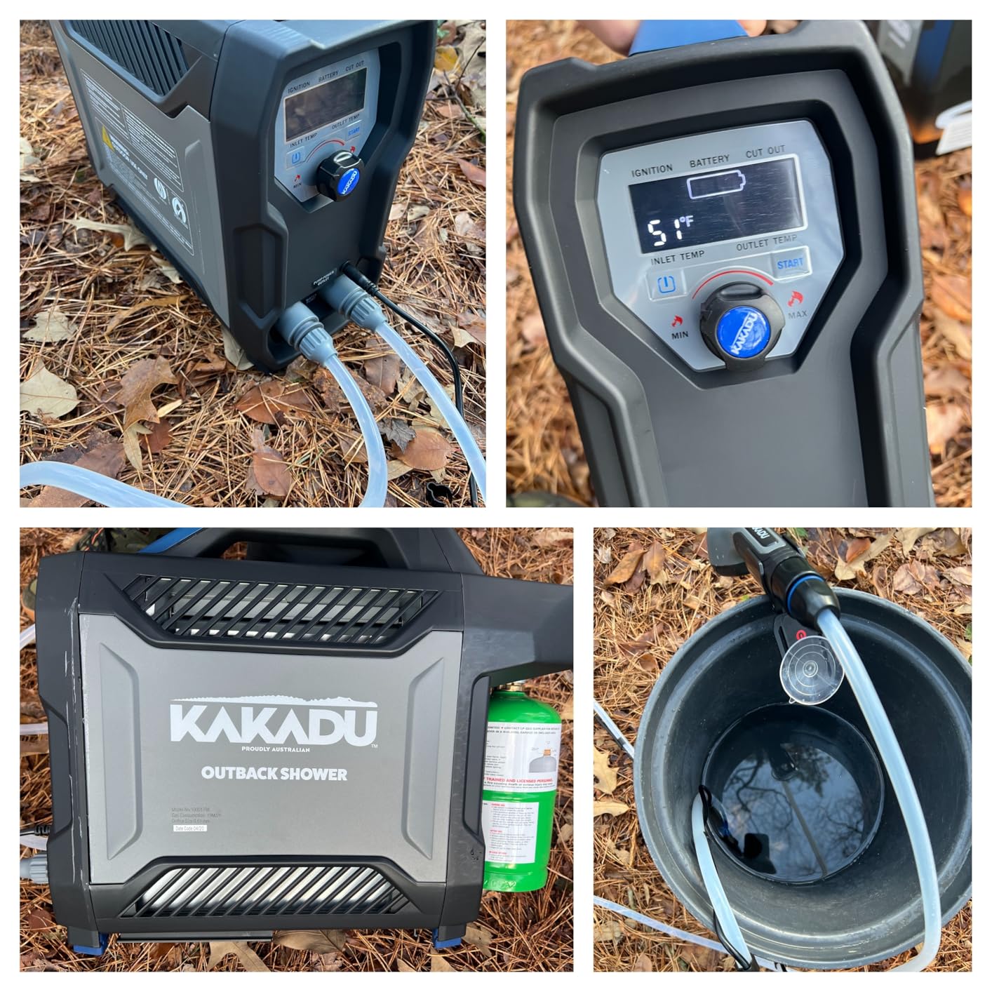 Kakadu Portable Camping Outback Shower, Instant Hot Water for Outdoor Use - Slimline Design, Rechargeable Lithium Battery, Adjustable Shower Head, Slim Pump, Digital Display customer photo 1