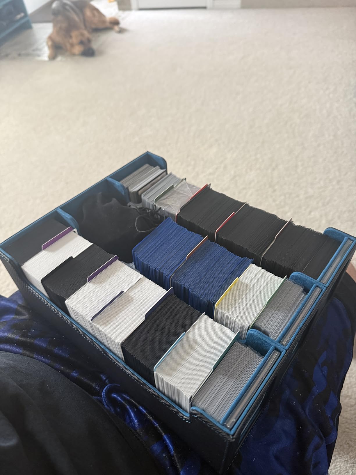 3-Row Trading Card Storage Box, Bulk Cards Case for 2400+ Mtg tcg Magic Playing Game Card Organizer, Commander Deck Box with 3 Supports & 24 Dividers customer photo 1