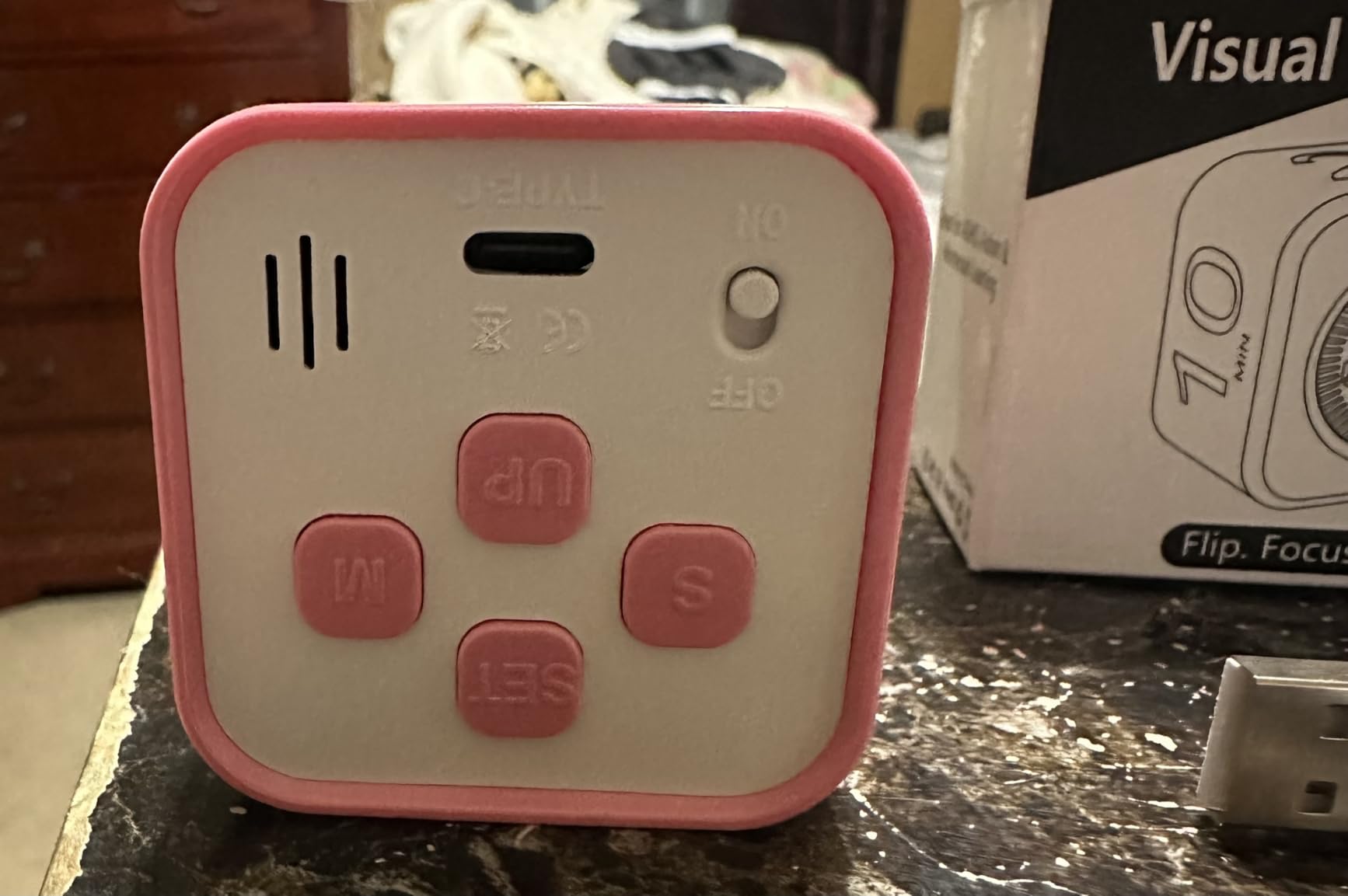 Digital Pomodoro Timer Cube 5/10/25/50min, Visual Productivity Flip Timer for Kids Classroom Desk, Custom Countdown, Silent and Sound Mode for ADHD Study Work Game Kitche(Black) customer photo 2