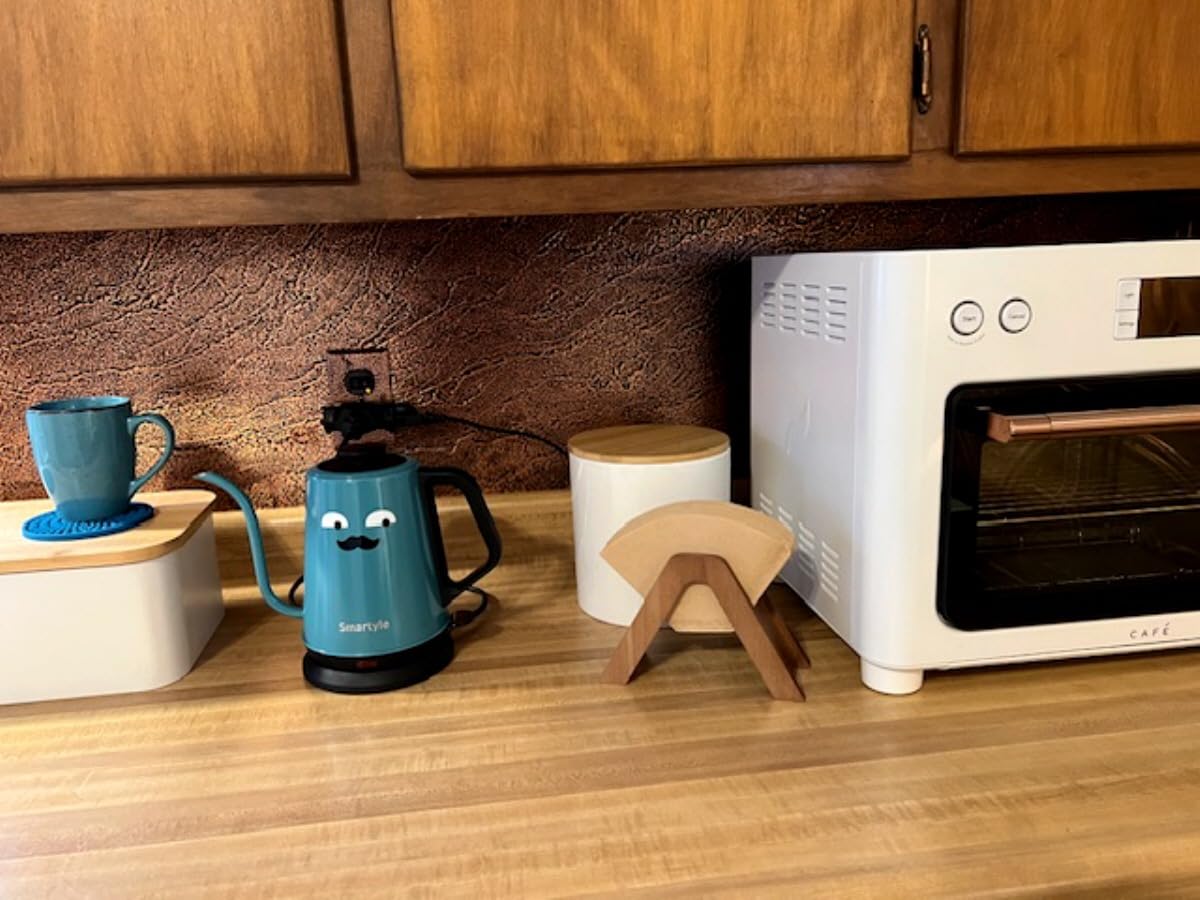 Smartyle Electric Tea Kettle with Thermometer,1.0L Gooseneck Electric Kettle,304 Stainless Steel,Auto Shut-Off,1200W Pour Over Coffee Pot for Brewing Coffee & Tea at Home,Office,or Café (Chrome) customer photo 1