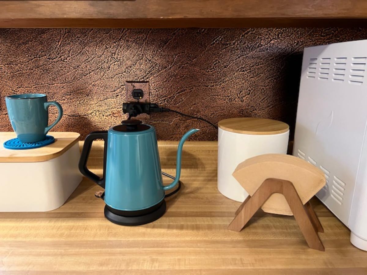 Smartyle Electric Tea Kettle with Thermometer,1.0L Gooseneck Electric Kettle,304 Stainless Steel,Auto Shut-Off,1200W Pour Over Coffee Pot for Brewing Coffee & Tea at Home,Office,or Café (Chrome) customer photo 2