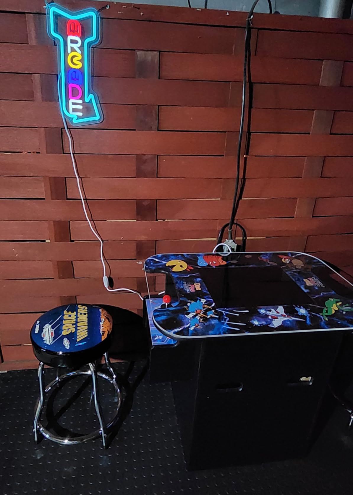 Arcade Neon Signs Arrow Retro Style with Timer Dimming for Gameroom Light, Home Bar, 80's Theme Party, Pac Man and Ghosts Neon Gaming Sign Gift for Gamer, Boys Basement Wall Decor USB customer photo 2