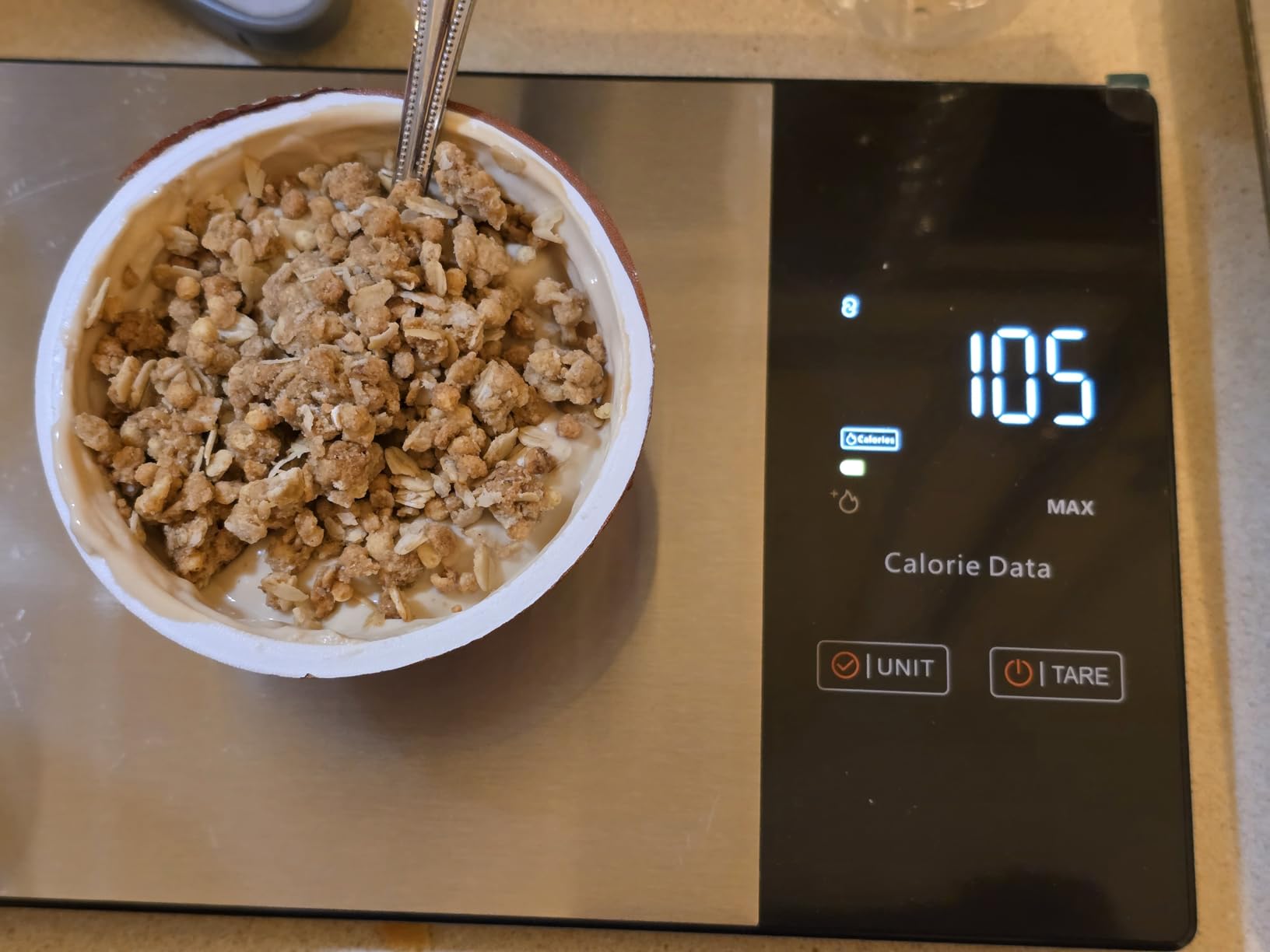 Smart Nutrition Food Scale with LED Display, Tracks Calories, Fat, Carbs & Protein via App, 1g Precision Digital Kitchen Scale for Healthy Eating & Meal Prep customer photo 2