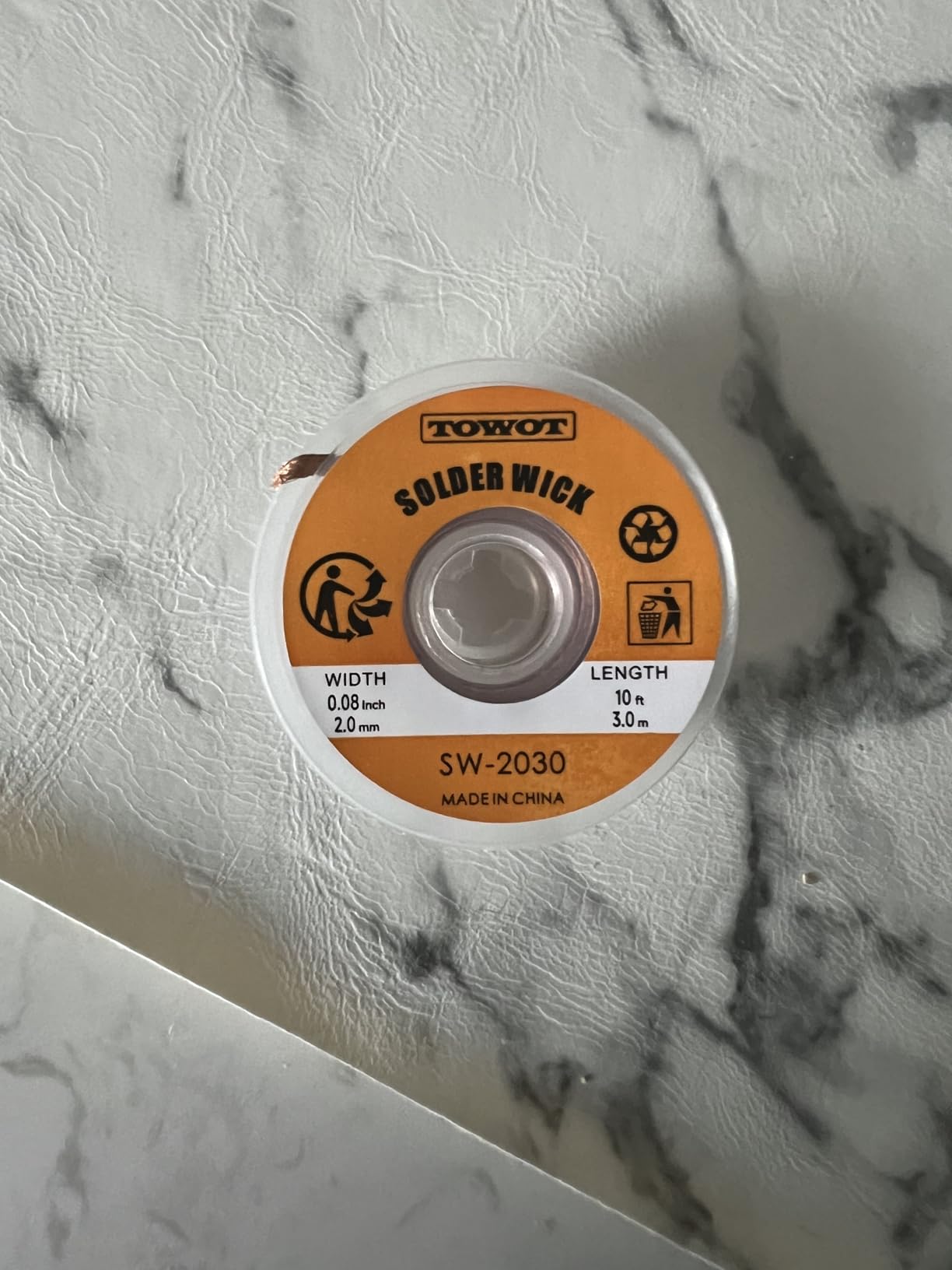 TOWOT 10ft Solder Wick Braid & No-Clean Soldering Flux Paste (10cc) - Desoldering Kit for Electronics Repair, PCB, Circuit Board Rework customer photo 2