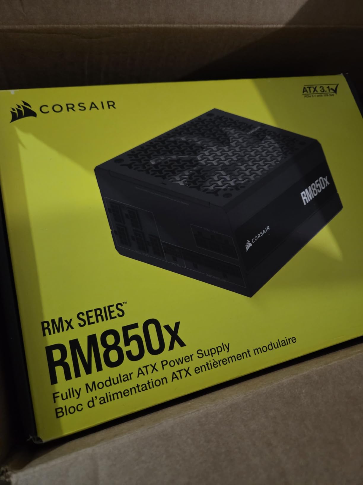 CORSAIR RM850x ATX 3.1 PCIe 5.1 Ready Fully Modular 850W Power Supply - Low-Noise, Cybenetics Gold Efficiency, Native 12V-2x6 Connector - Black customer photo 1