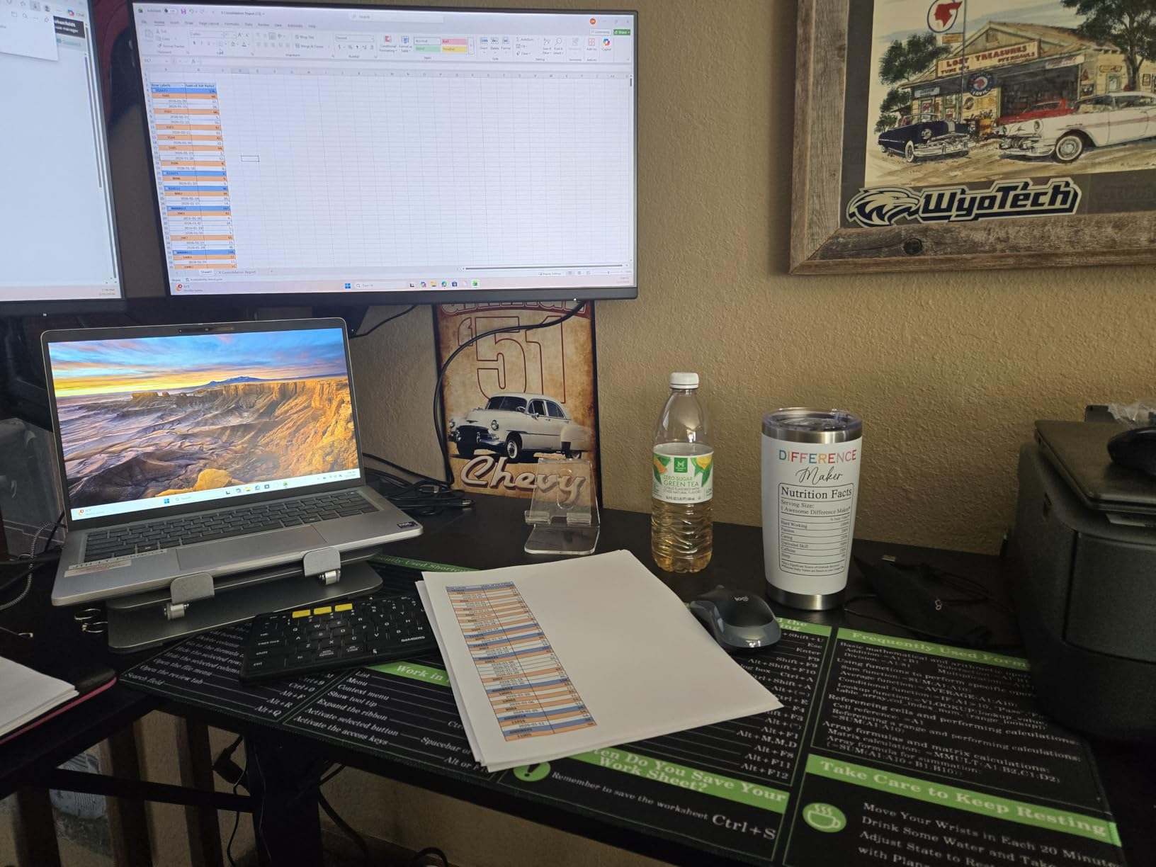 OffiGo Electric L Shaped Standing Desk, 55 Inches Height Adjustable Table, Carbon Fiber Black customer photo 1