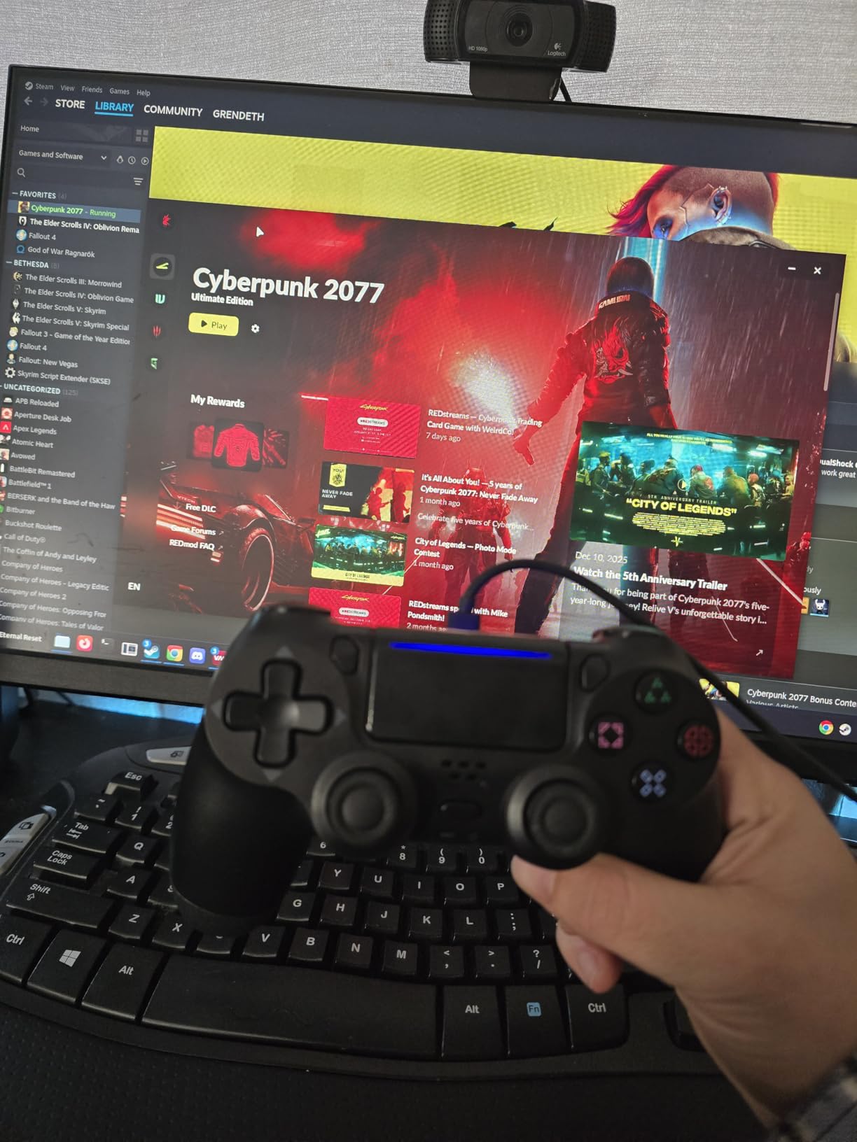 FASIGO 2 Pack Wireless Controller for PS4 Slim/Pro, 20hs Rechargeable Controller with Dual Vibration, Ergonomic Grip, Compatible with playstation 4 (Black) customer photo 1