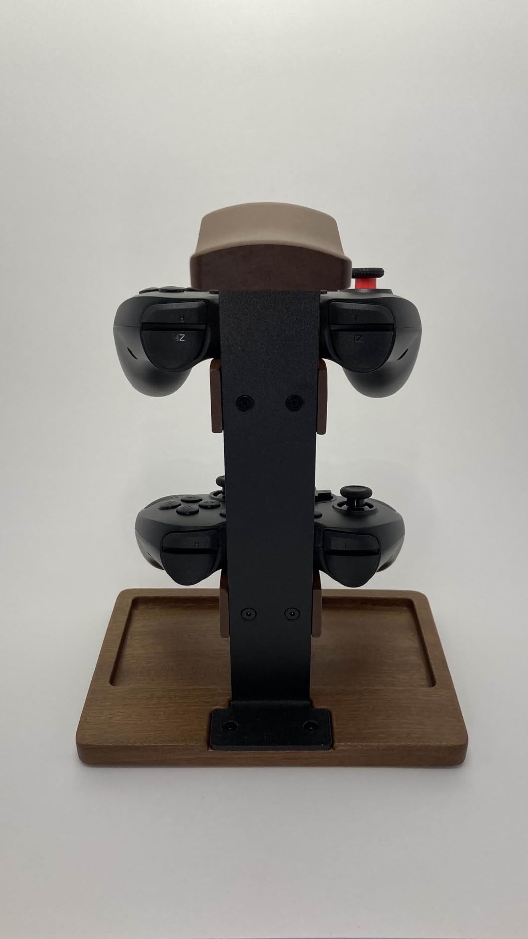 Solid Wood Controller Holder and Headphone Stand, Gaming Controller Stand for Desk, Dual Controller Organizer Rack, Fits Xbox, PS4, PS5, Gamepad, Headset Holder for Son, Husband, Boyfriend customer photo 1