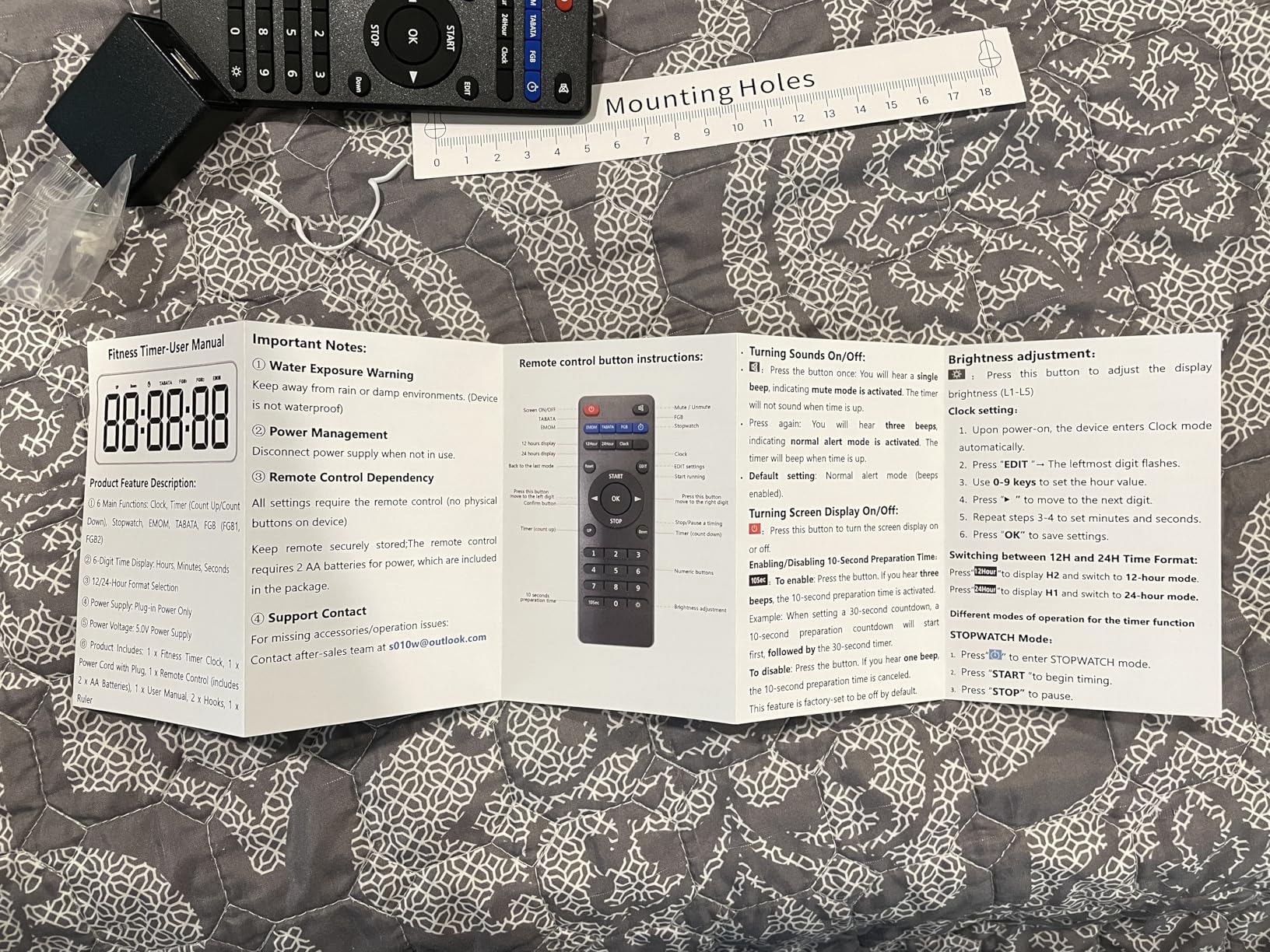 Samshow Gym Timer - Large Digital Gym Interval Workout for Fitness Enthusiast | 6 Display Modes Gym Timer Clock for Home Gym Garage Living Room Classroom Office customer photo 2