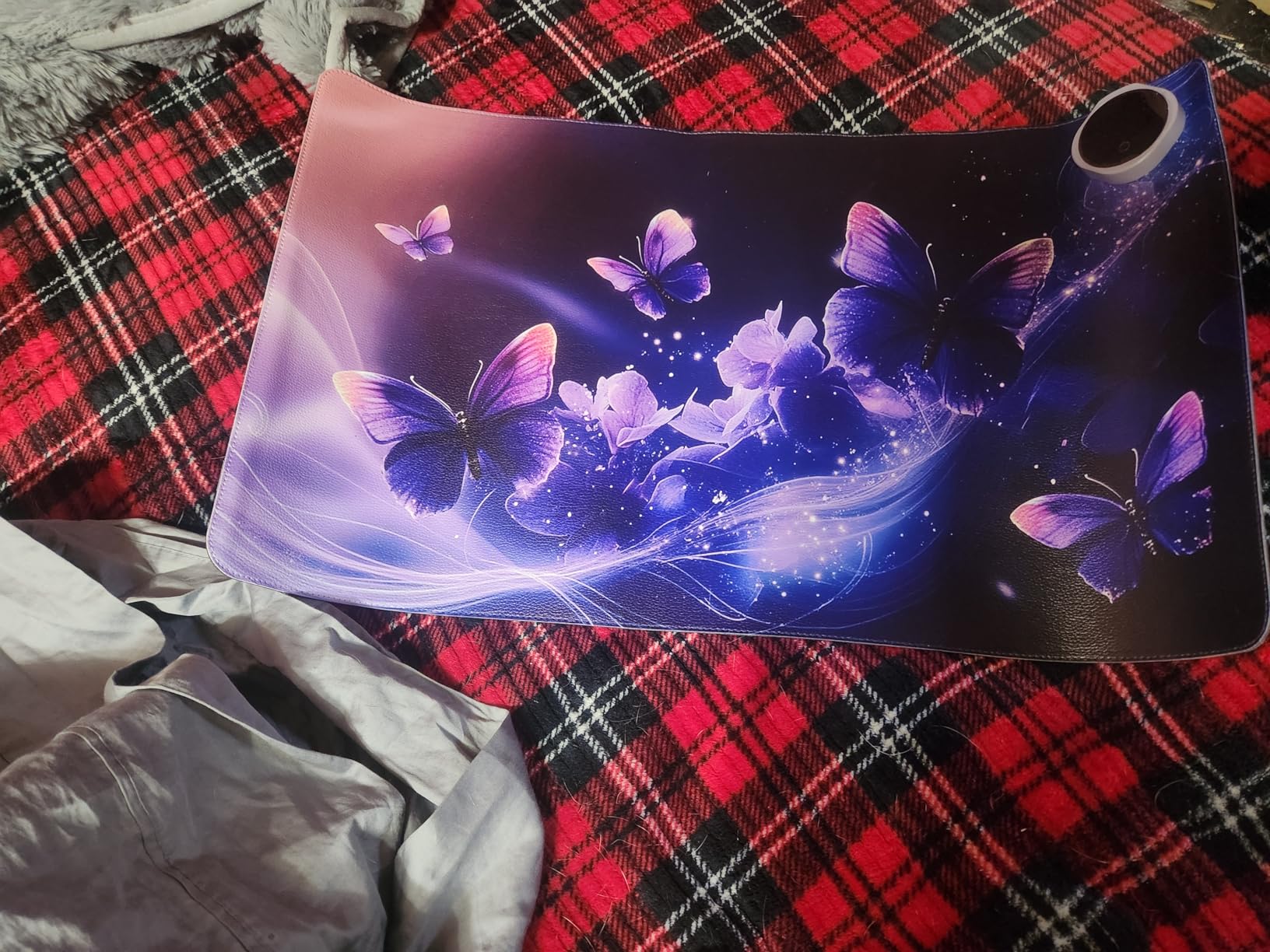 Heated Mouse Pad,Warm Desk Pad with 3 Levels Heating & 3 Hours Auto Shut-Off, PU Leather Heated Desk Pad Warmer Pad for Home Office - 31.5 x 13 inch, Pink Gold Marble customer photo 1