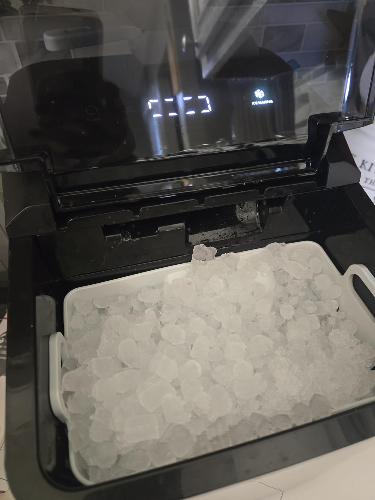 Typhur Fast Nugget Ice Maker Countertop with Self-Cleaning Pump, 35lbs/24H Crushed Pebble Ice Machine with Pellet Ice, 8 Packs Cleaner, Dual Ice Scoops for Home, Kitchen, Party, RV, Stainless Steel customer photo 1