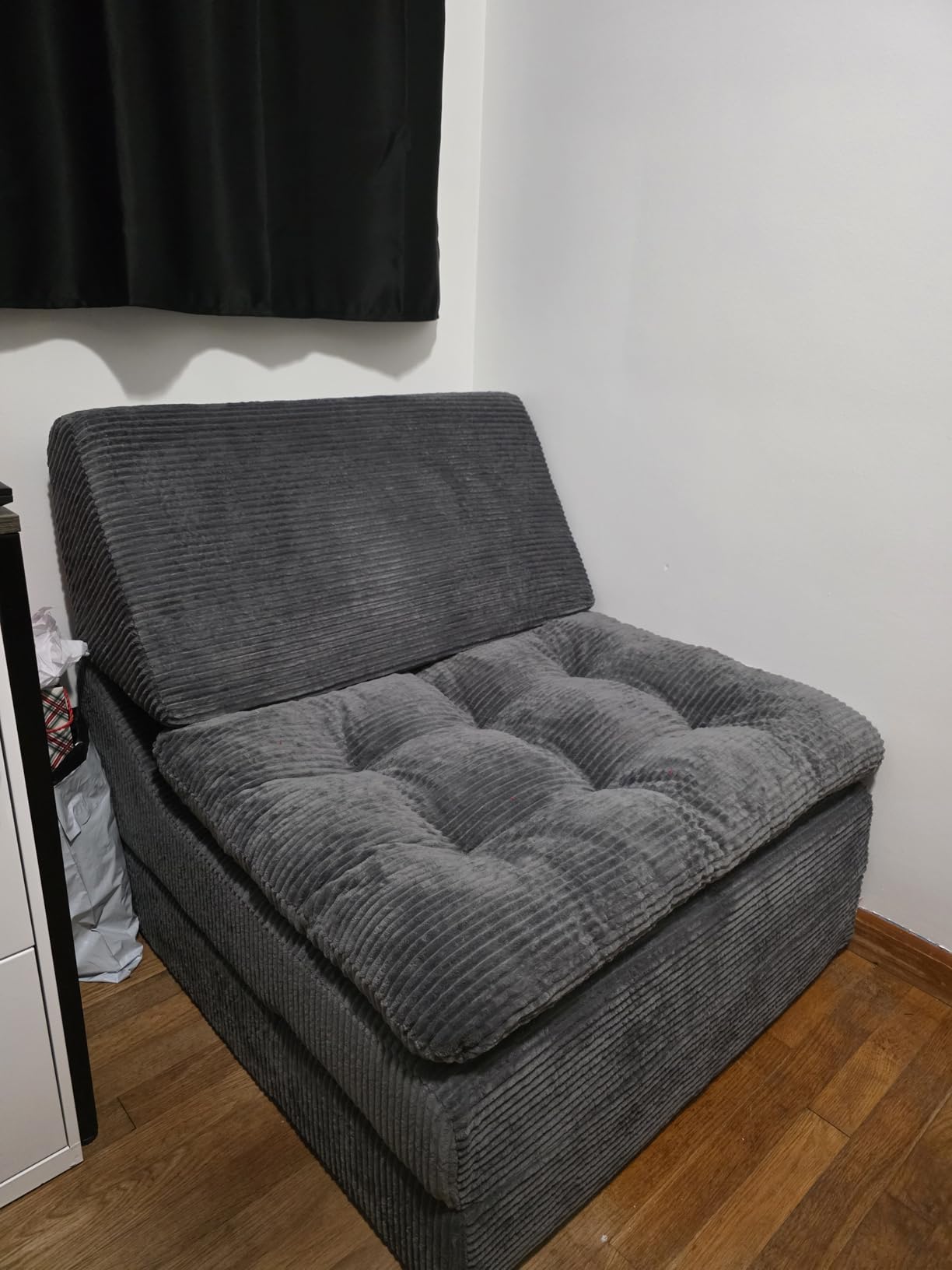 Hobestluk Sofa Couch Folding Sofa Bed Comfy Floor Lounger Convertible Sofa with Removable Cushion Couches for Small Spaces Foldable Mattress for Living Room Bedroom or Office (Chenille Grey, Large) customer photo 2