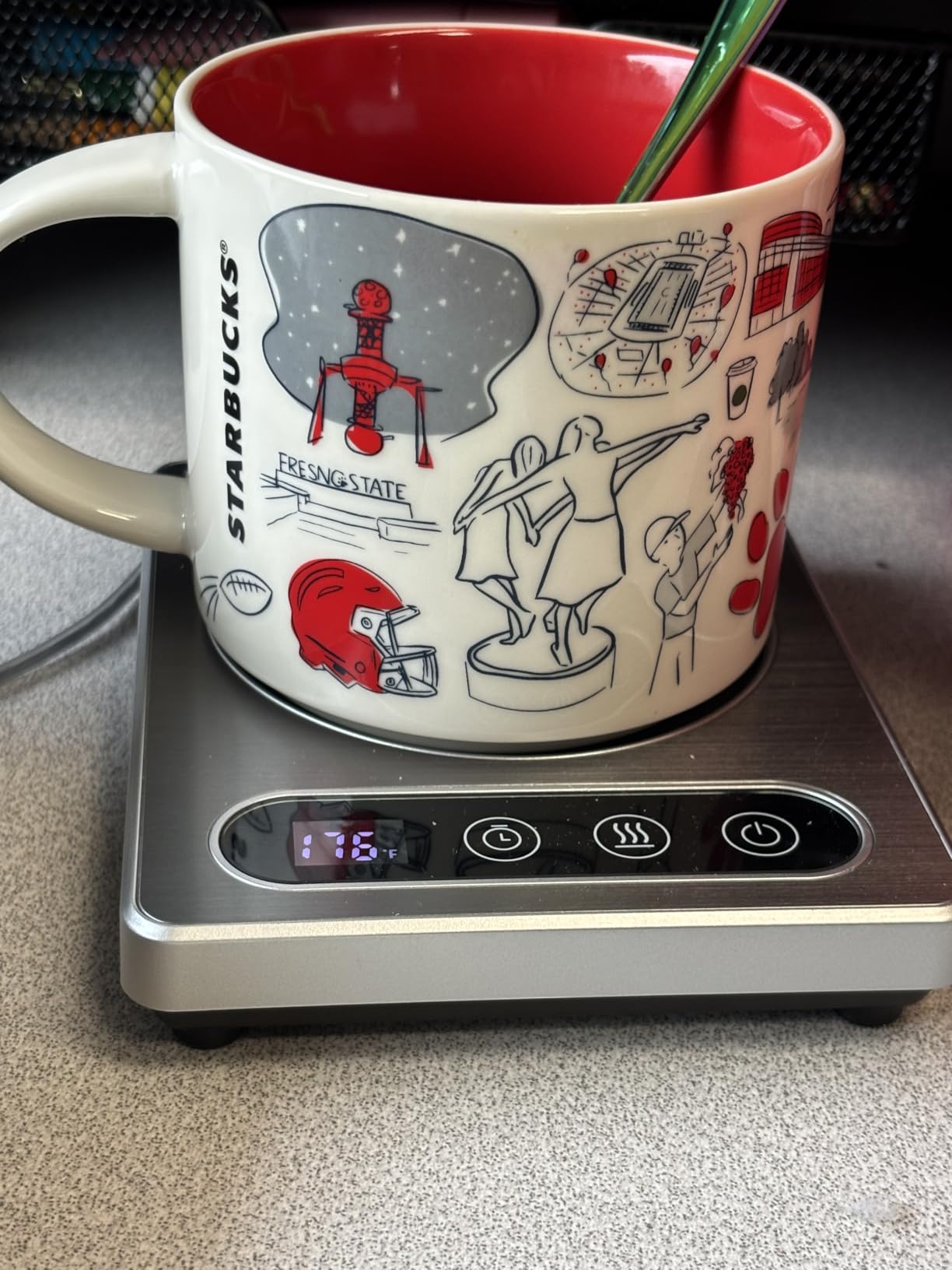 Maestri House ETL Listed Coffee Mug Warmer with 4 Temp Settings & 1-12 Hour Timer, Auto Shut Off for Desk, Smart Electric Beverage Warmer, Candle Melter for Home and Office (Silver) customer photo 2