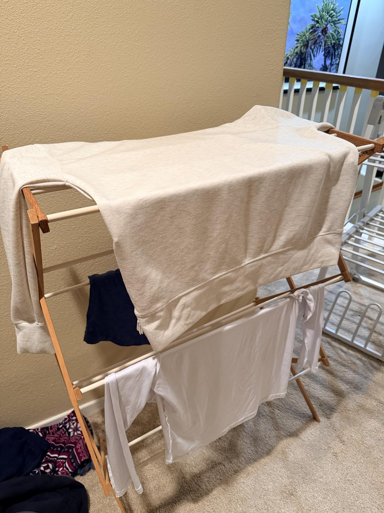 Electric Heating Clothes Drying Rack,Foldable Clothes Drying Rack,Suitable for Drying Clothes, Shoes and Socks.Plug & Play,Silvery Gray,Aluminum Alloy,One-Click Switch(39.37×52.56×25.98in) customer photo 1