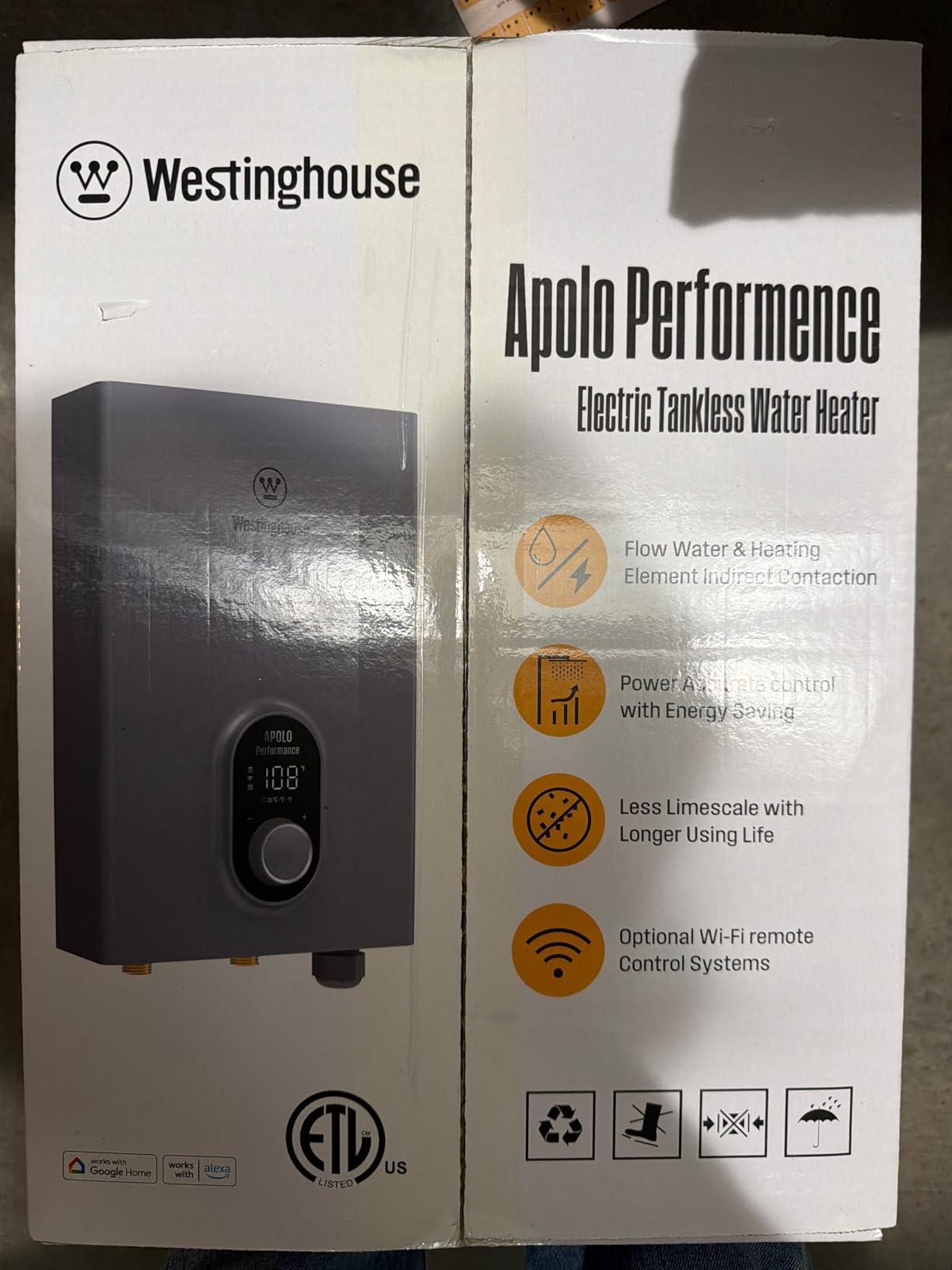 Westinghouse 14kW 240V Smart WiFi Tankless Water Heater Electric, Compatible with Alexa & Google Home, ETL Certified, IPX4, Gray - Upgrade (APOLO-2.0) customer photo 1