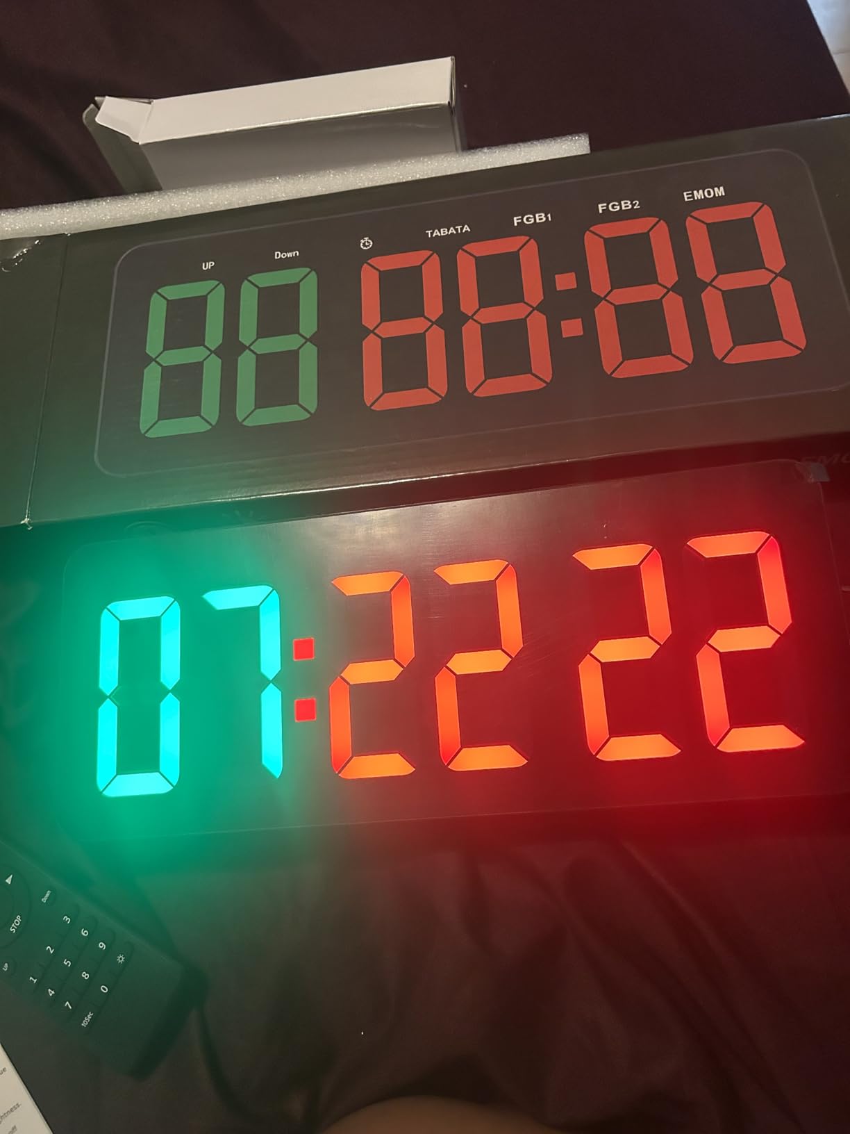 Upgraded Gym Timer Clock for Tabata/FBG/EMOM - Large Workout Clock for Home Gym with Remote Control, Count Down & Up | Stopwatch, Fitness Digital Timer for Home/Yoga/Boxing/Garage customer photo 1