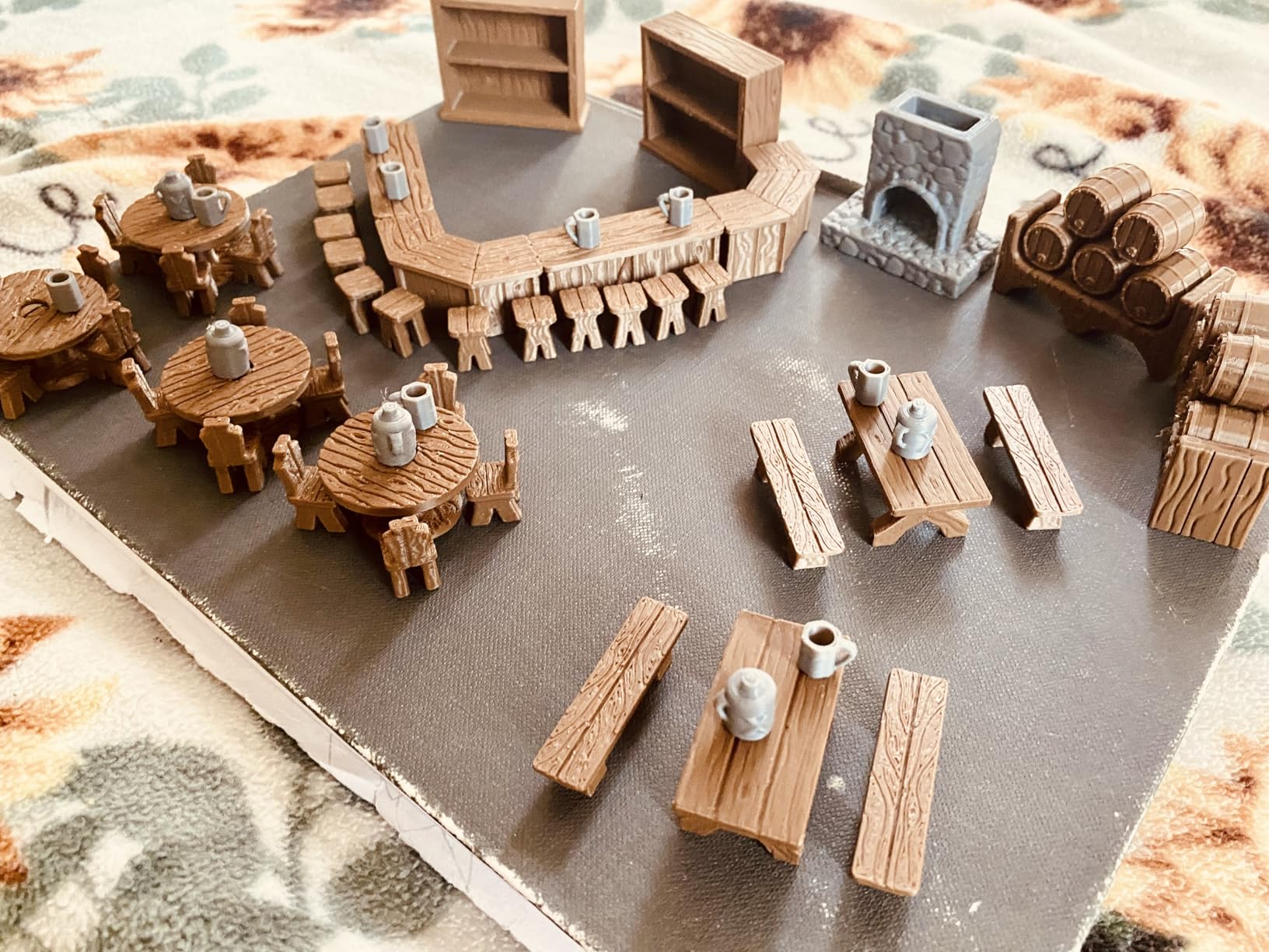 Tavern DND Terrain Set - Modular 70 Piece Tabletop Role-Playing Scenery - 28mm Scale, Includes Tavern Pieces & Accessories - Perfect for Dungeons & Dragons, Pathfinder, & RPG Tabletop Games customer photo 2