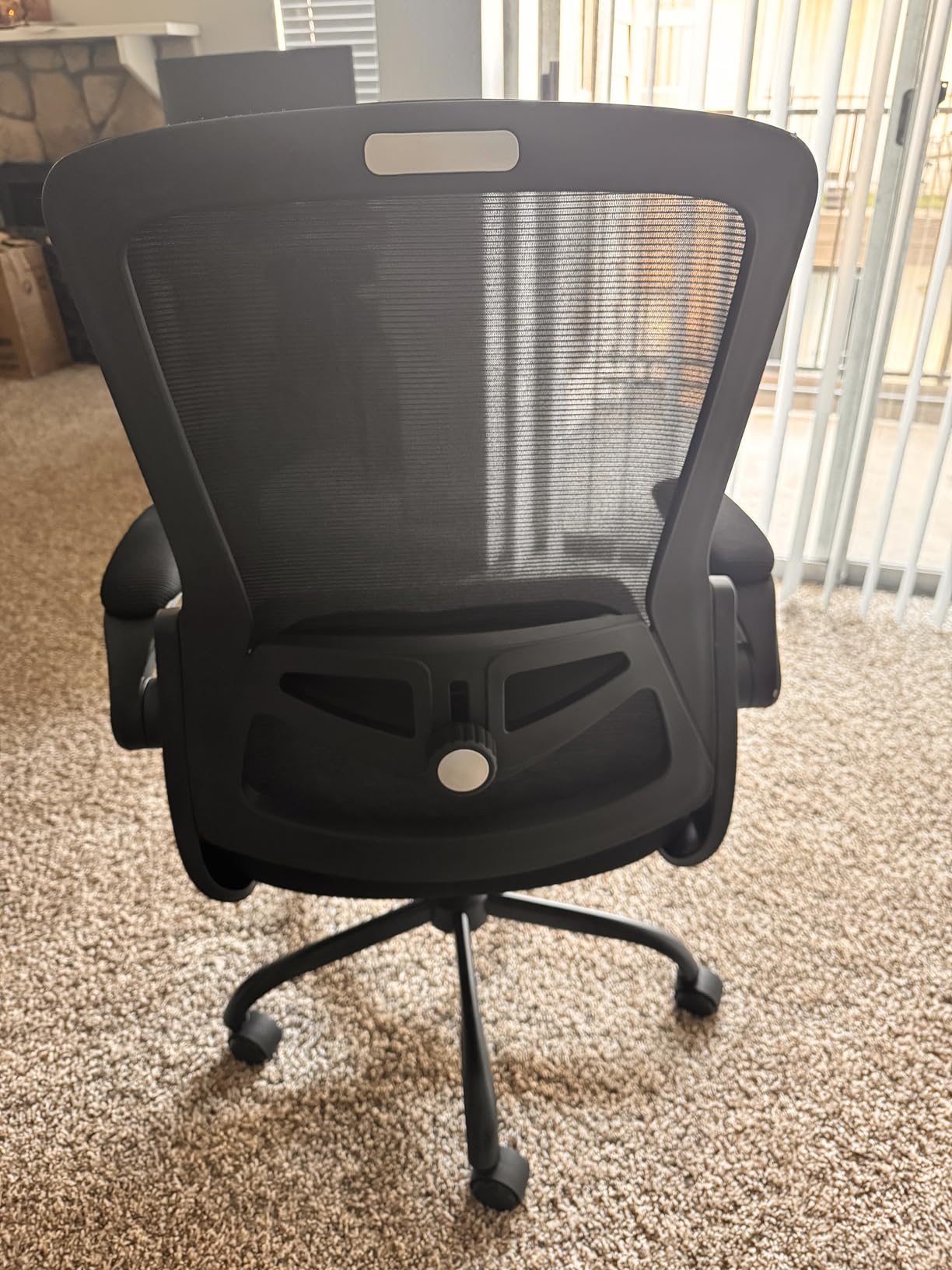 Ergonomic Office Chair, Desk Chair with Adjustable Lumbar Support, Breathable Mesh Comfy Computer Chairs with Flip-up Armrests Executive Task Chair for Adults Home Office(Black) customer photo 2